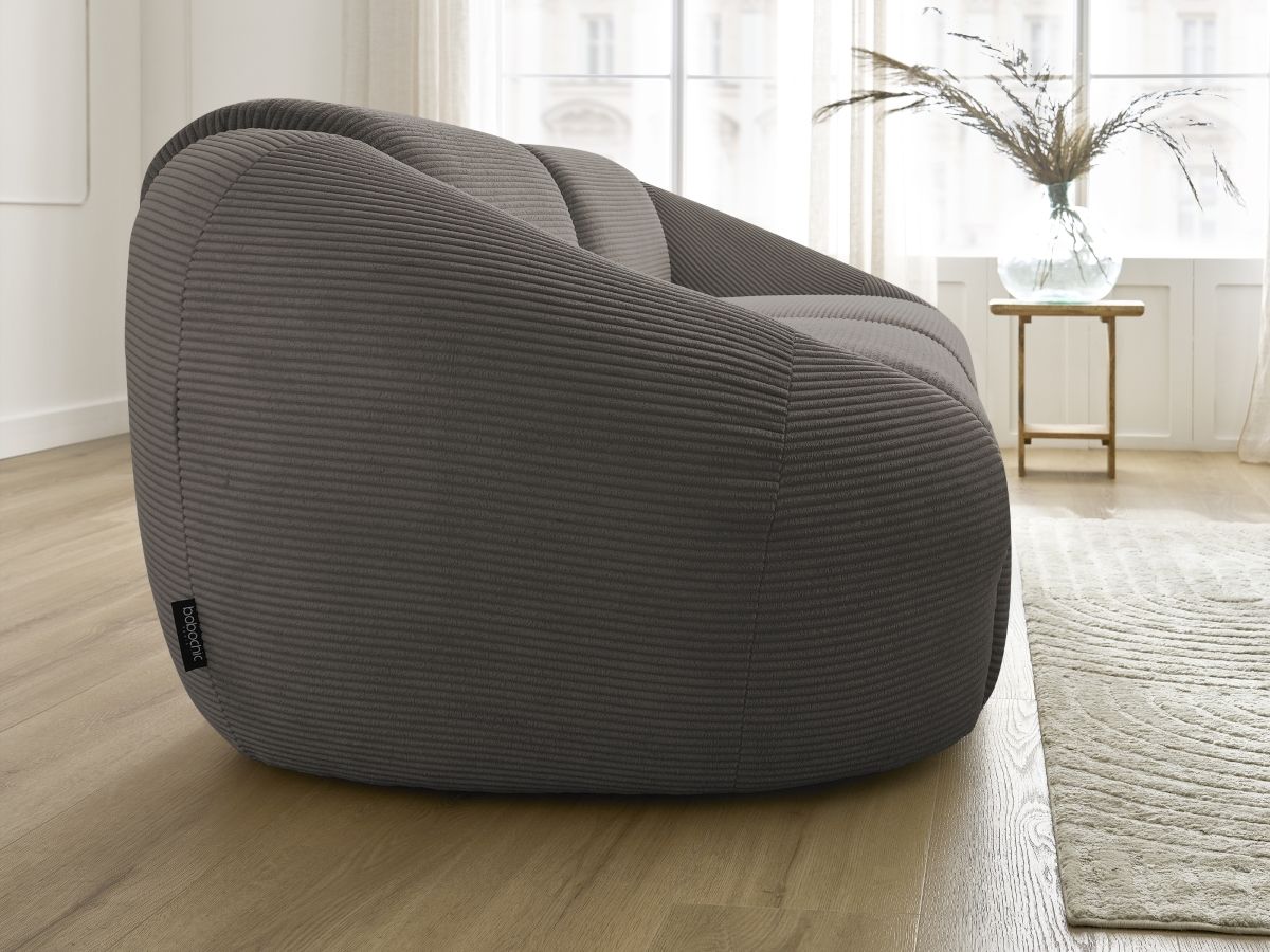Bobochic Tina Sofa 3-Sitzer Cordsamt Taupe