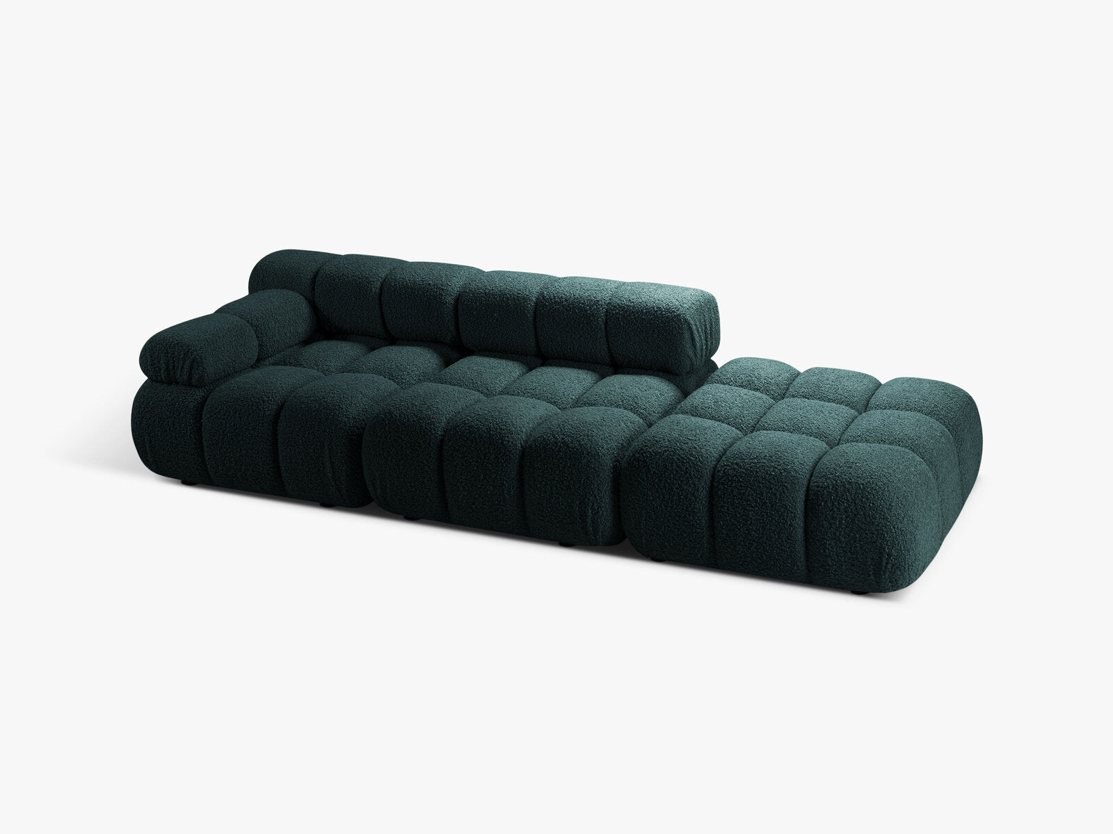 Micadoni Modulares Sofa Bellis 4-Sitzer Rechts Boucle Rolf Petrol
