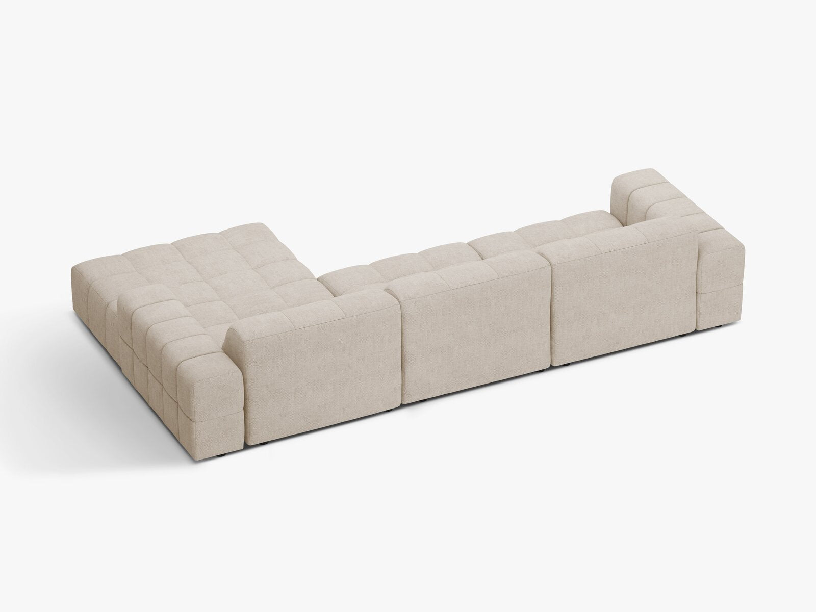Micadoni Ecksofa Jennifer 4-Sitzer Rechts Chenille Eden Helles Beige
