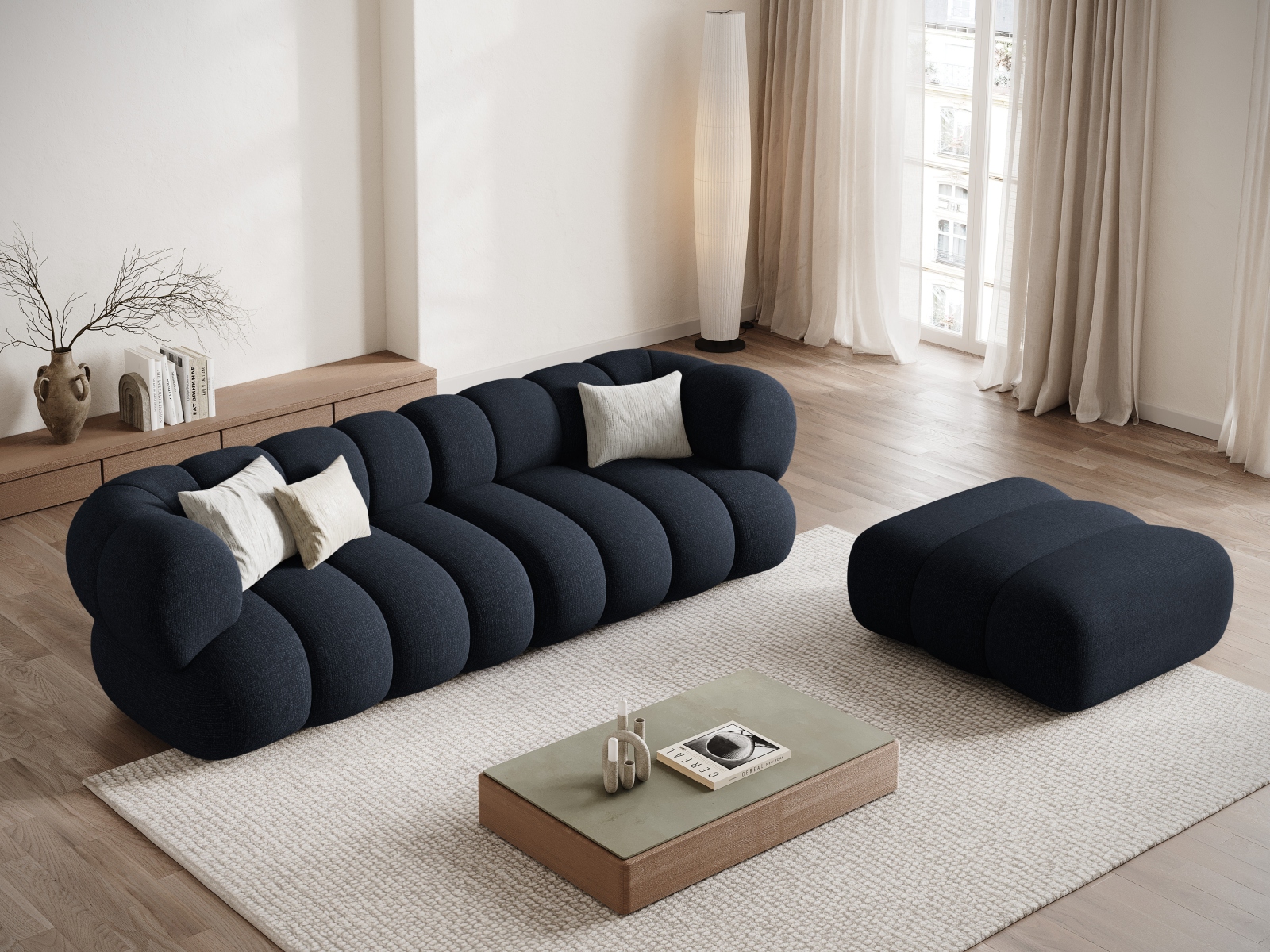 Cosmopolitan Design Sofa Koge 4-Sitzer Chenille Eden Hellgrau