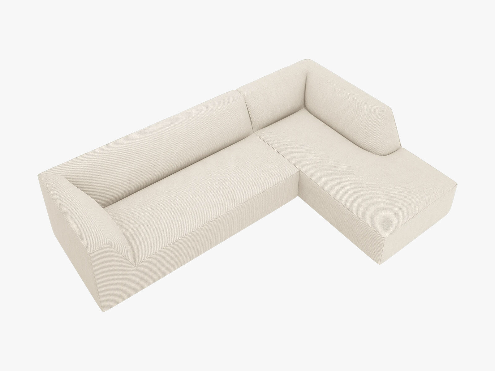 Micadoni 4-Sitzer Modular Sofa Ruby Rechts Kord Scala Helles Beige