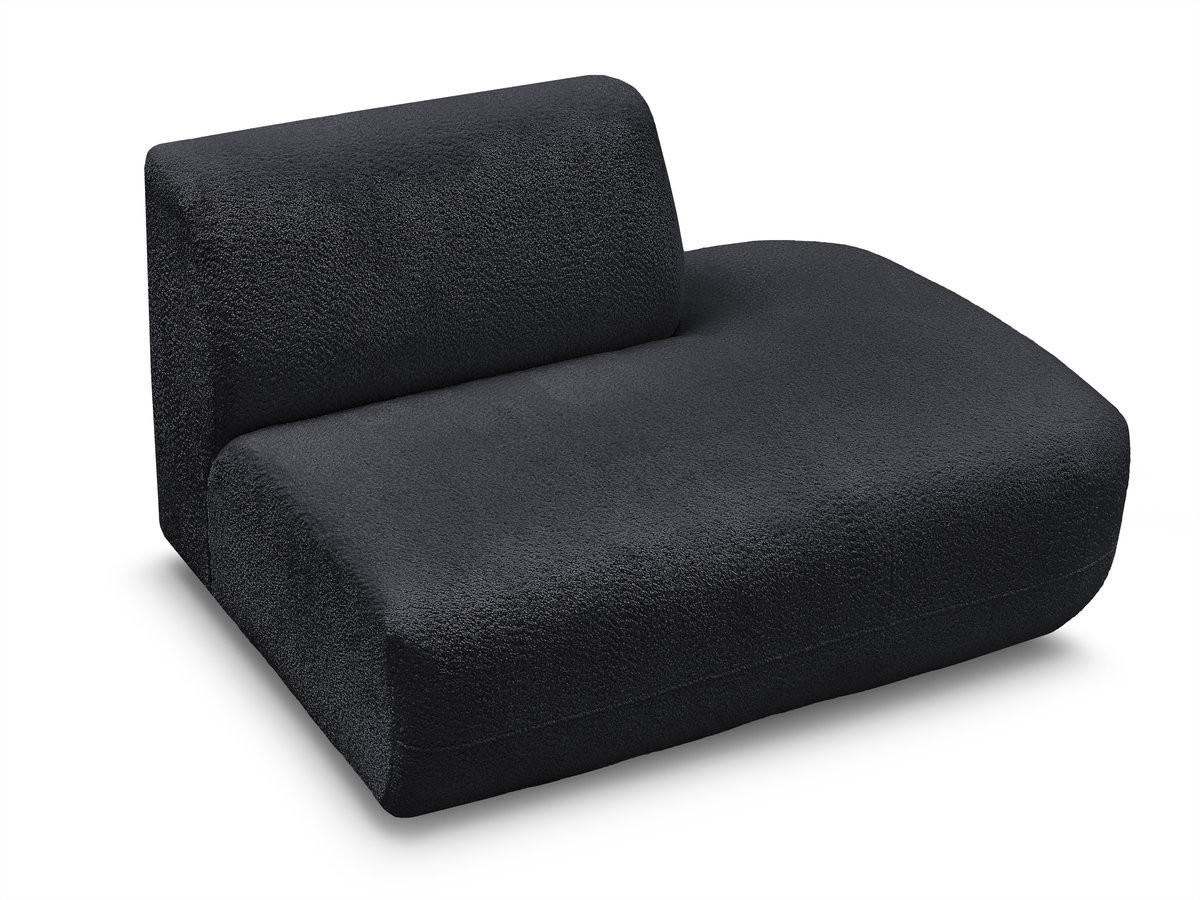 Bobochic Anda Sofamodul 2-Sitzer Chenille Schwarz Ecke rechts