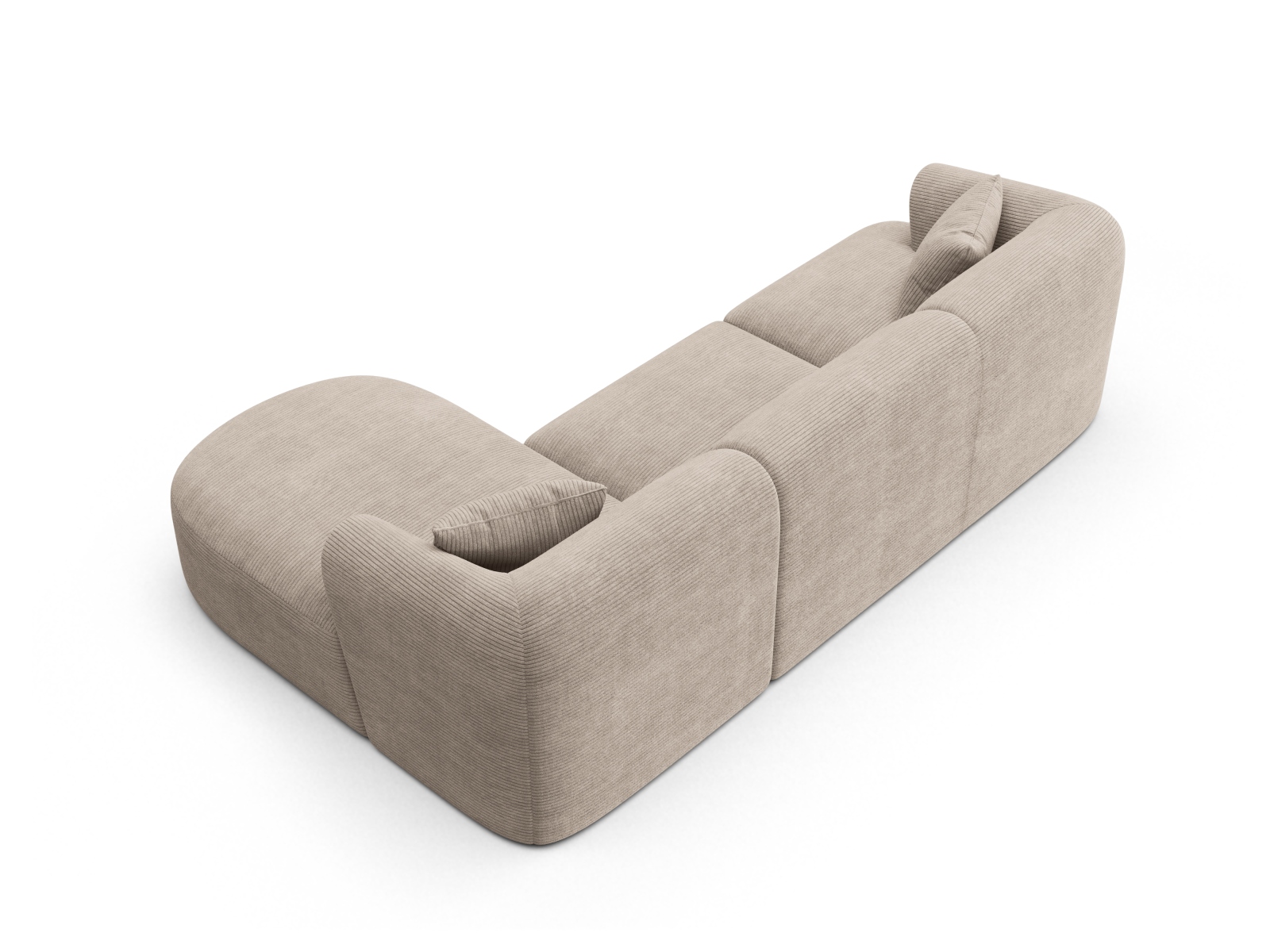 Cosmopolitan Design Ecksofa Campi 4-Sitzer Kord Lincoln D Cappuccino Rechts