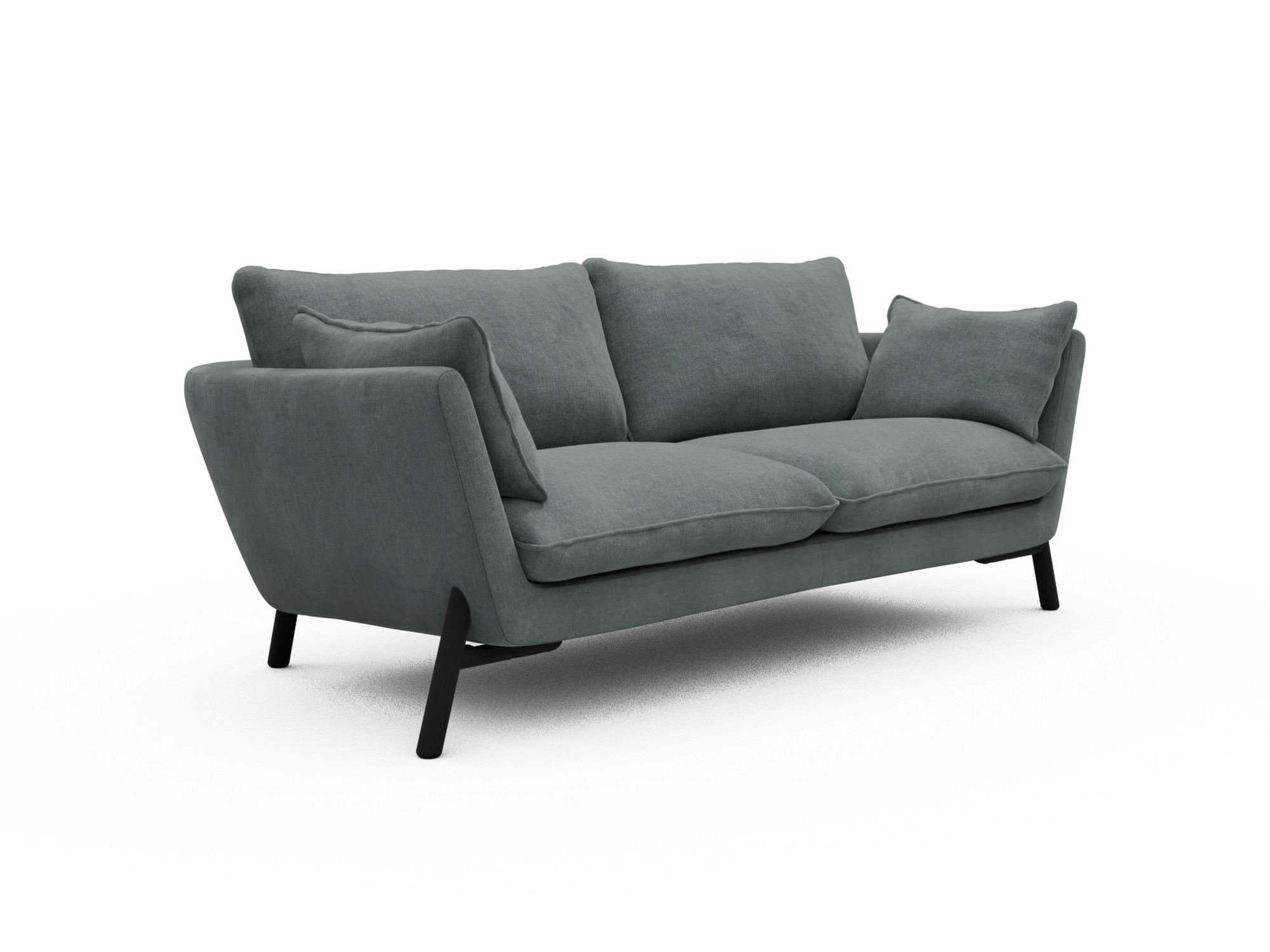Skandi Home Sofa Emil 2-Sitzer Beinfarbe Eiche Schwarz Smooth-Silver-Grey moebelfaktor