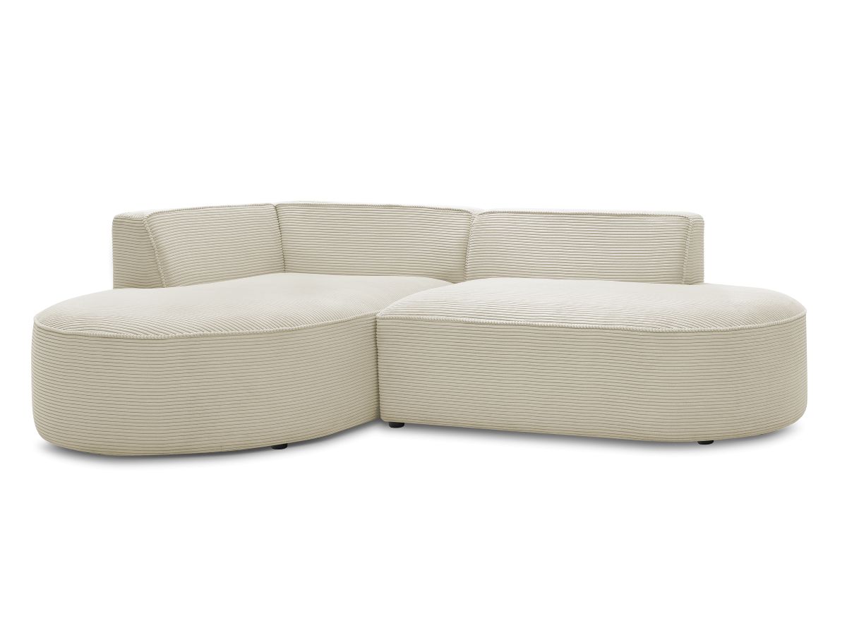 Bobochic Rousseau Ecksofa Cordsamt Beige Ecke links