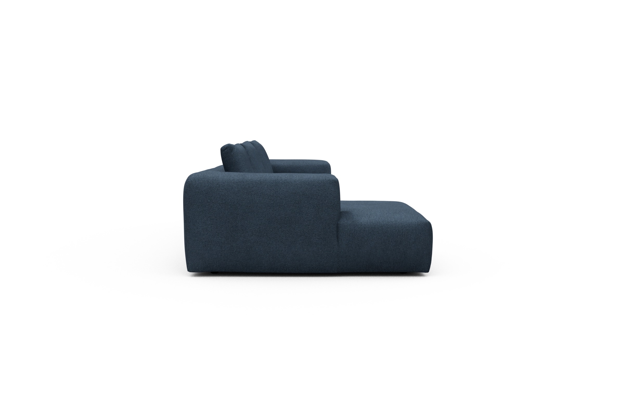 Ecksofa Fred Chaiselongue links mit 2,5-Sitzer Boucle-Blue