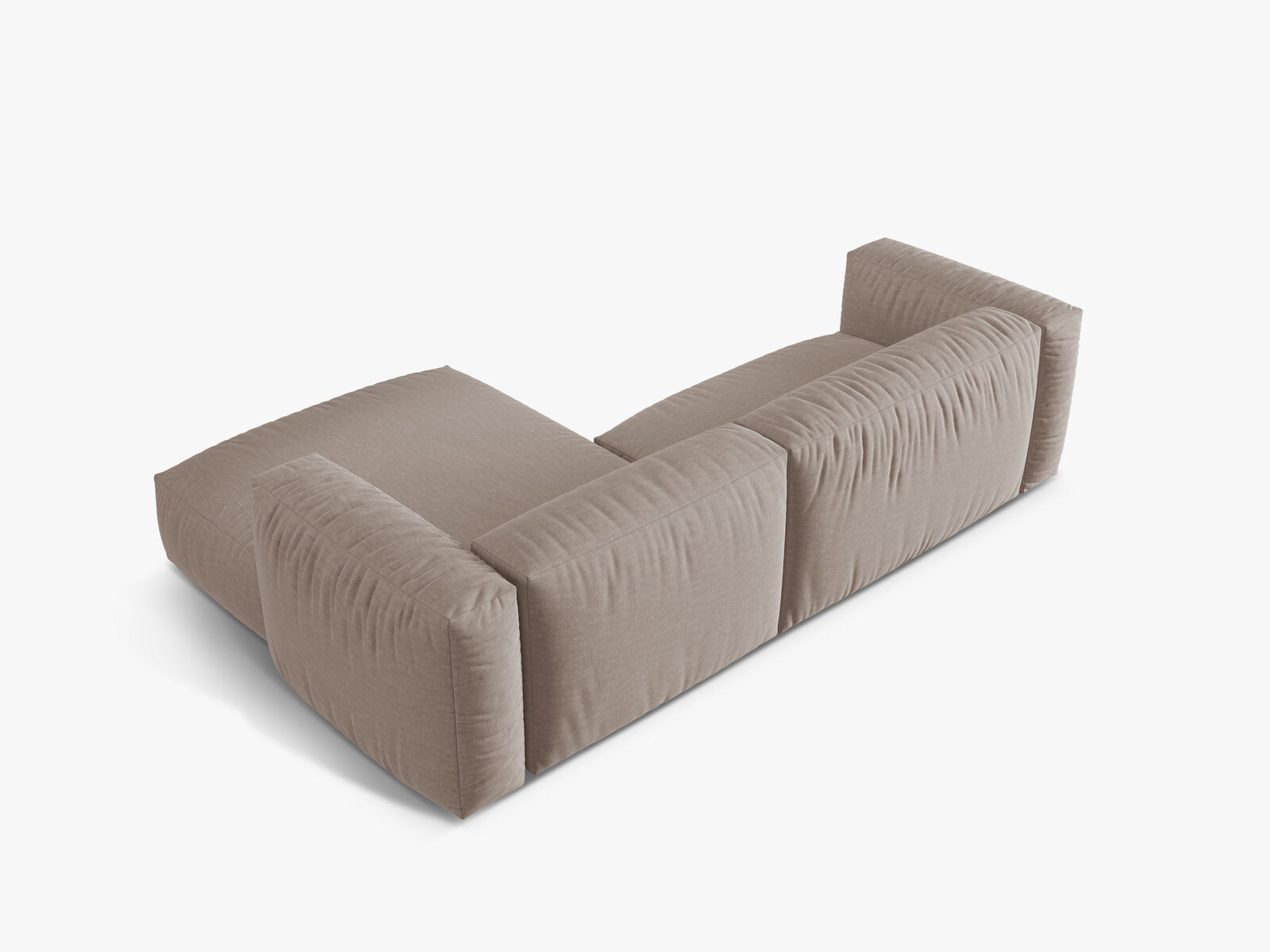 Micadoni Ecksofa Martina 2-Sitzer Rechts Strukturierter Stoff Boston Dunkelbeige
