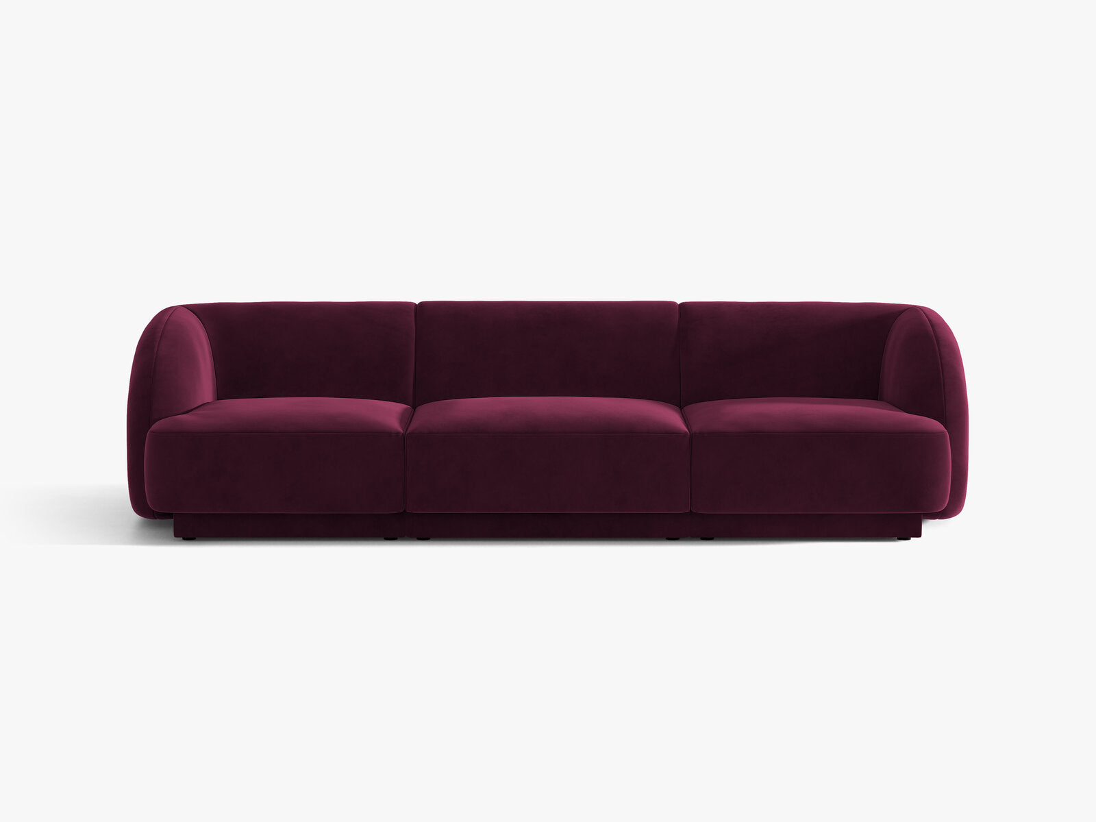 Micadoni Sofa Miley 3-Sitzer Samt Venus Burgunder