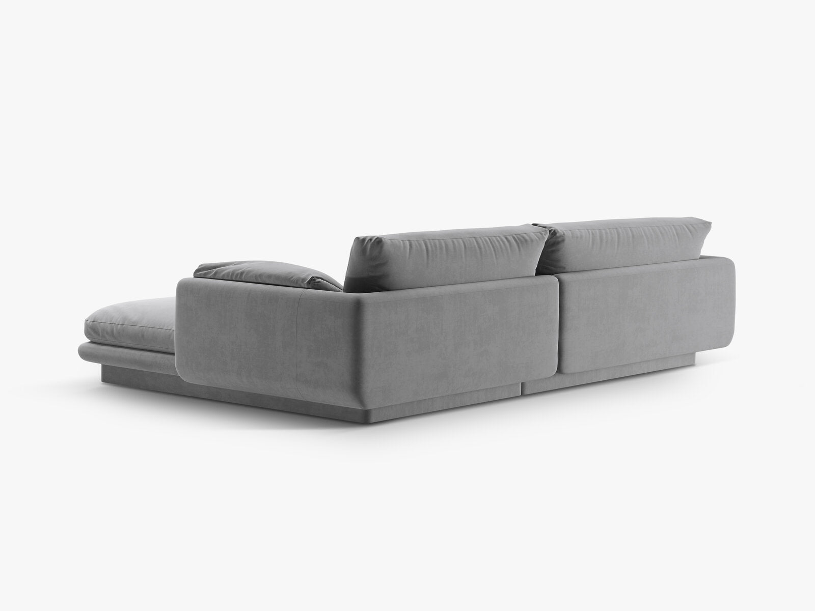 Micadoni Ecksofa Torino 4-Sitzer Links Samt Hellgrau