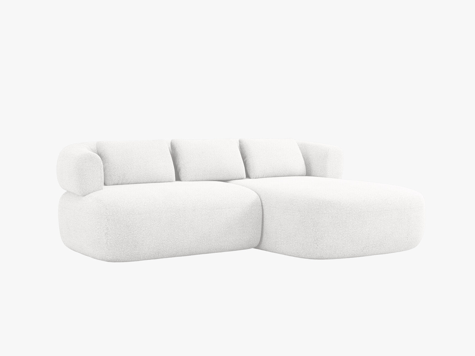 Micadoni 5-Sitzer Ecksofa Jenny Kleine Version Rechts Boucle Now or Never Elfenbein
