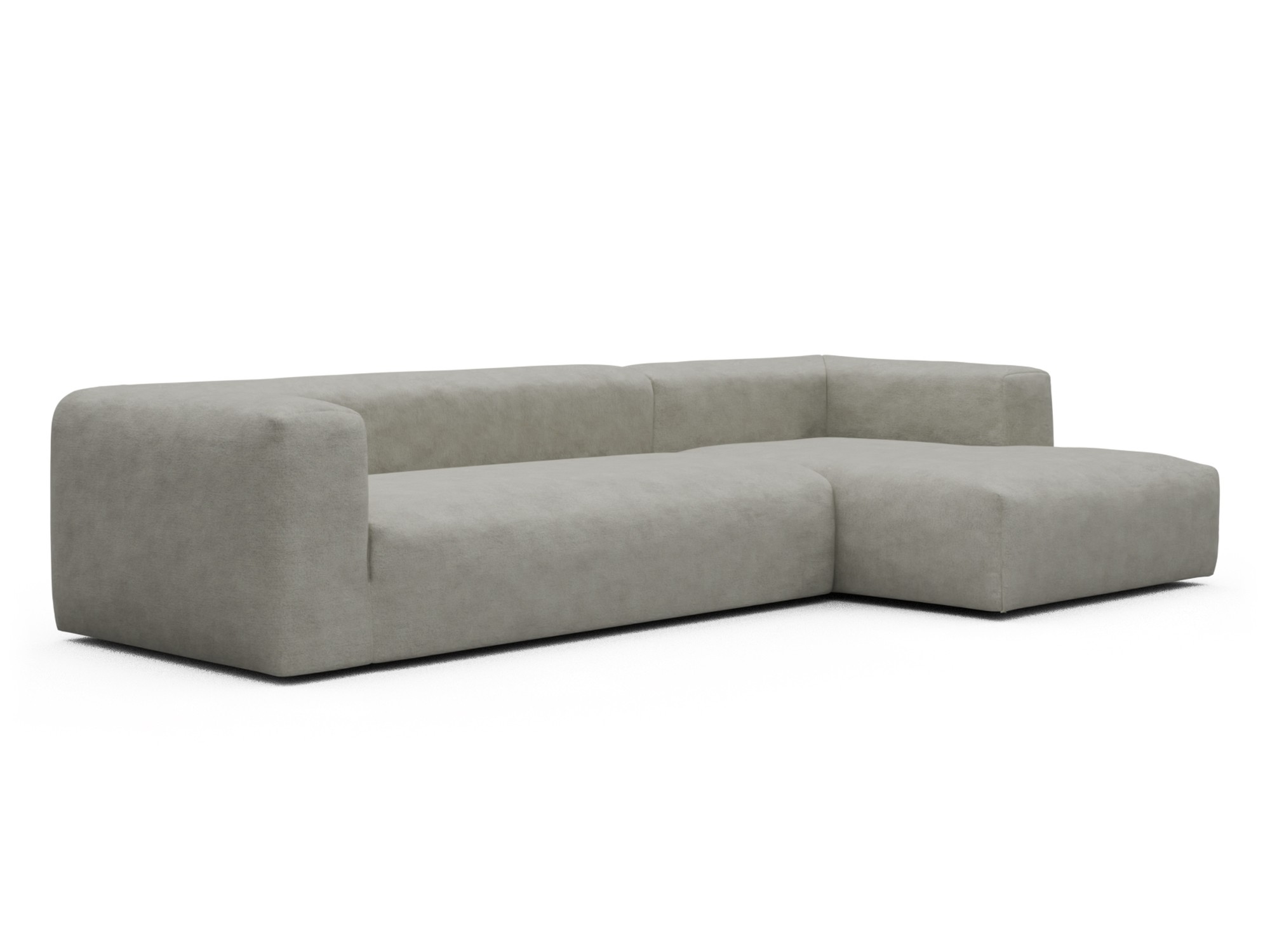 Skandi Home Ecksofa Fred Chaiselongue rechts mit 2,5-Sitzer Carreno-Moon-Stone-White moebelfaktor