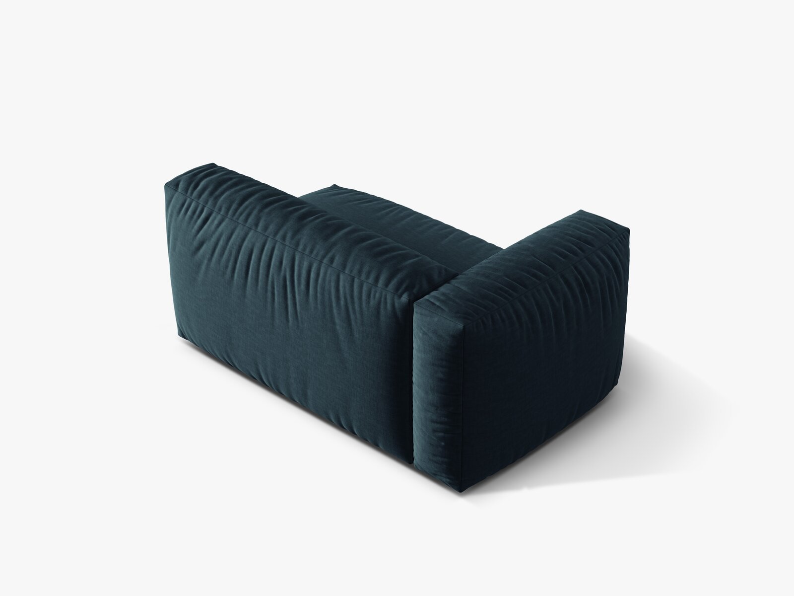 Micadoni Eckmodul Martina 1-Sitzer Groß Links Strukturierter Stoff Boston Jeansblau