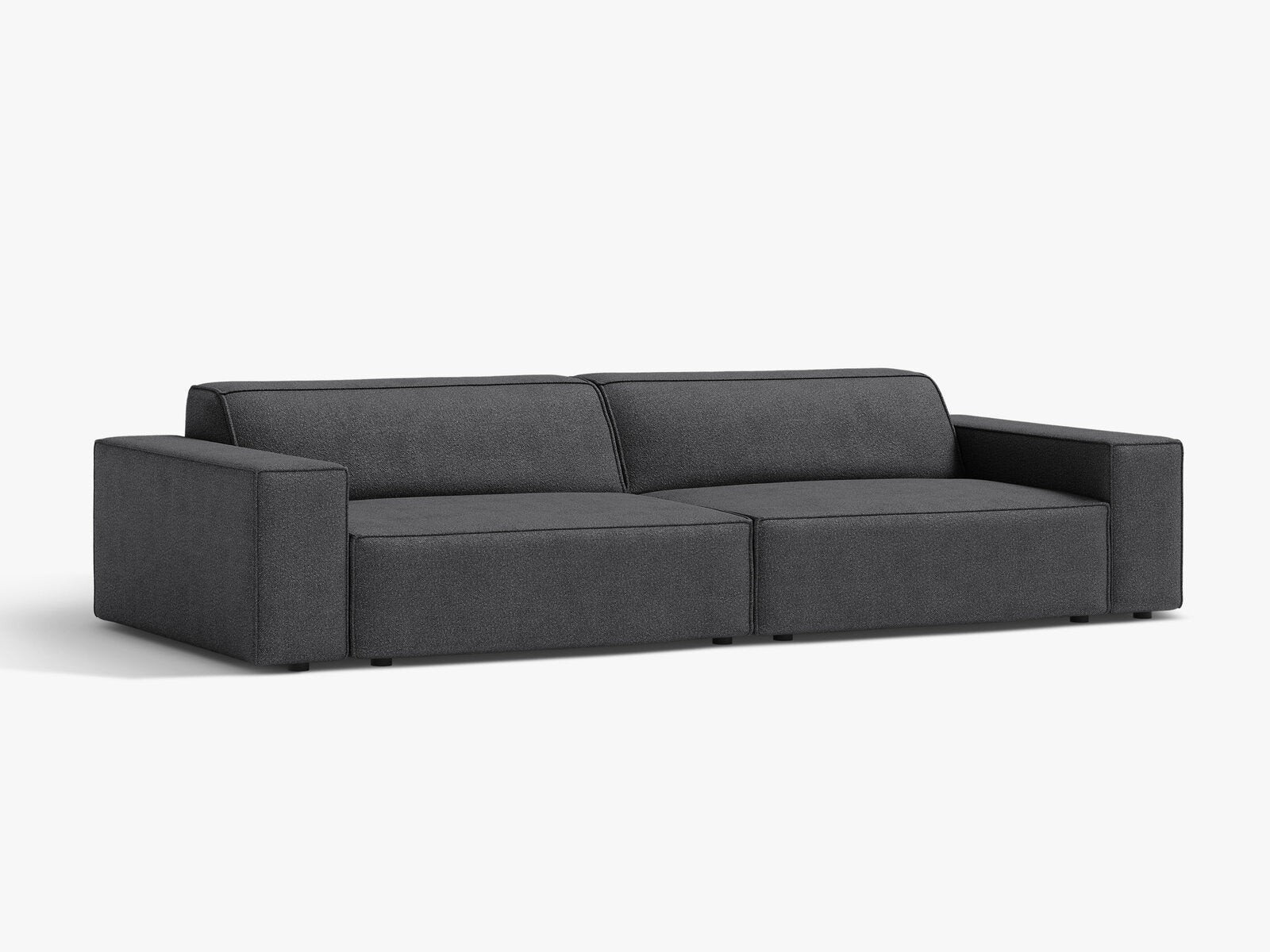 Micadoni Sofa Jodie 4-Sitzer Boucle Baloo Dunkelgrau