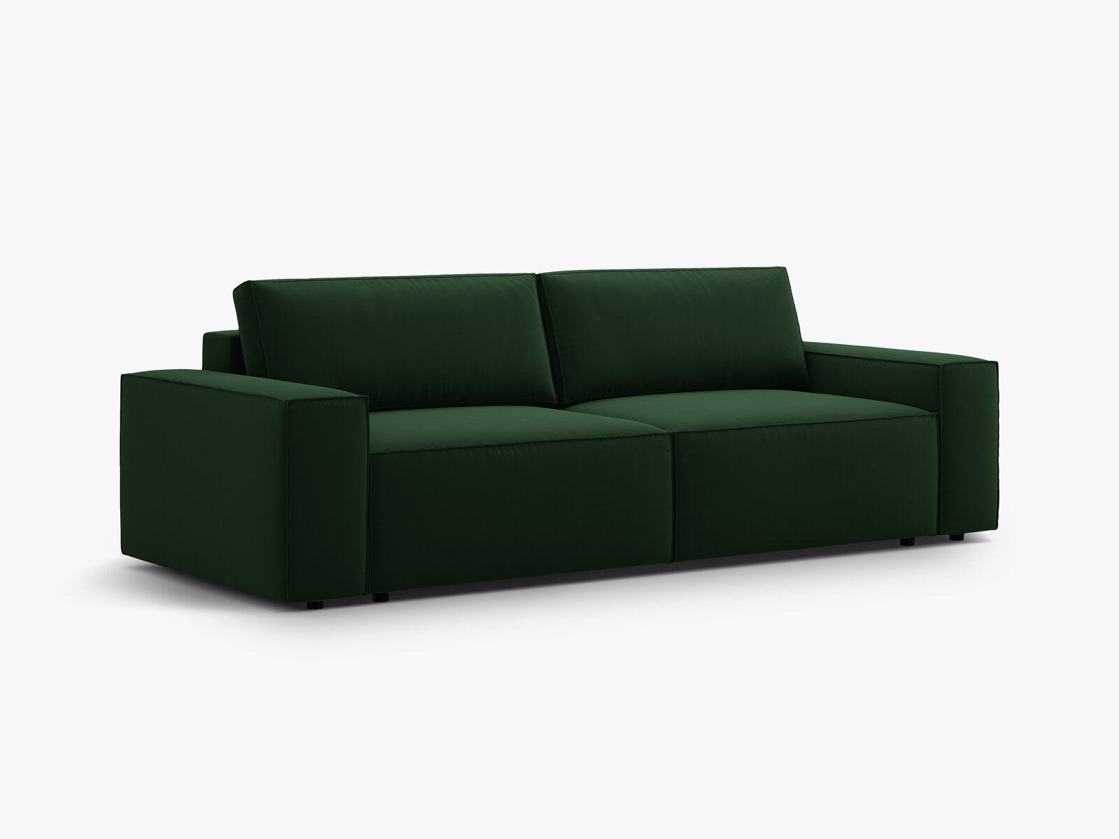 Micadoni Schlafsofa Jodie 3-Sitzer Samt Flaschengrün