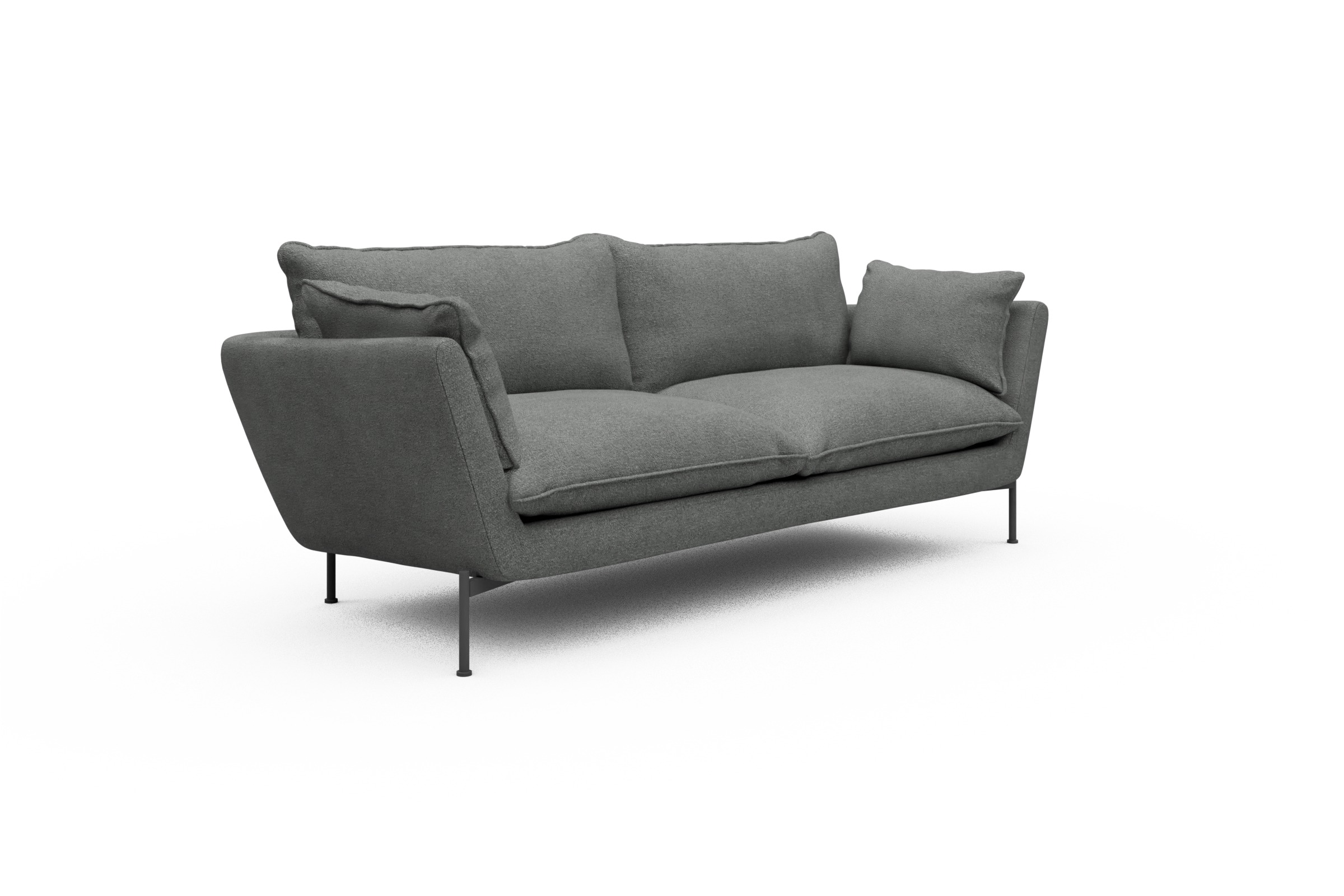 Sofa Anton PREMIUM 3-Sitzer Boucle-Ash-Grey