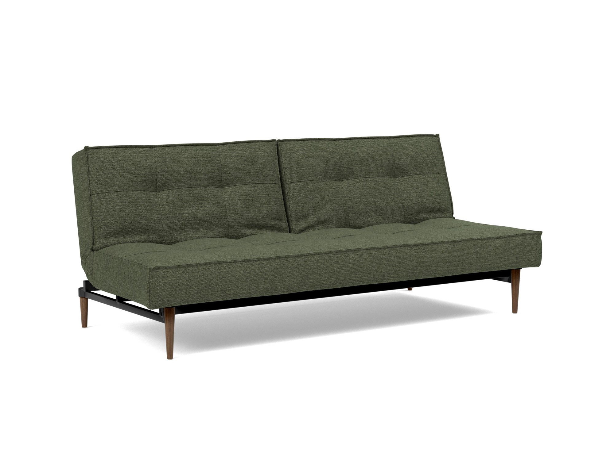 Schlafsofa Splitback Strukturierter Stoff Taura 353-Forest Beine Styletto Eiche dunkel