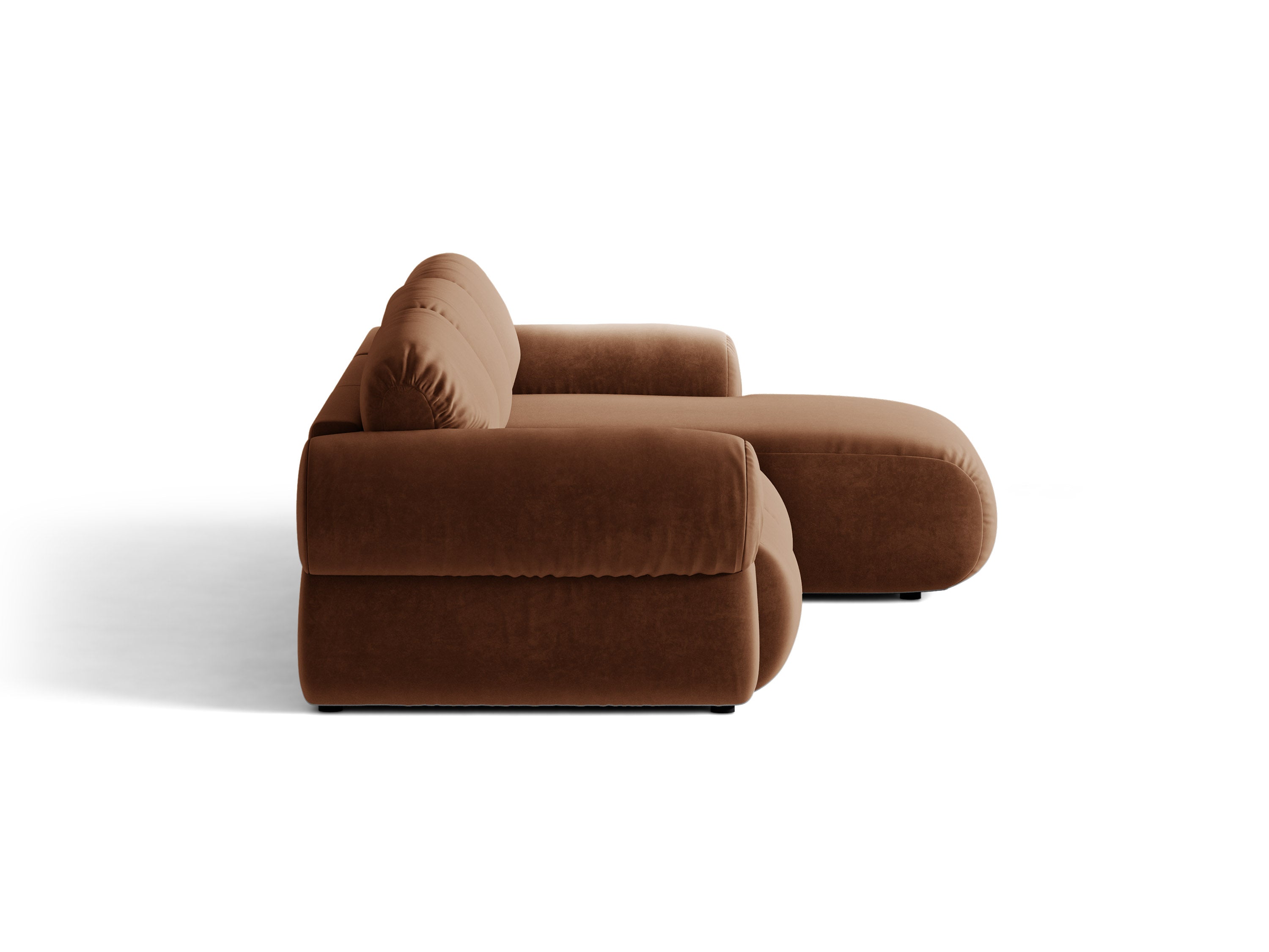 Micadoni Ophelia Ecksofa 297 cm Rechts Samt Salvador Braun