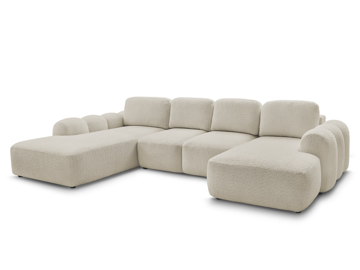 Bobochic Montaigne Wohnlandschaft Bouclé-Stoff Beige Ecke rechts