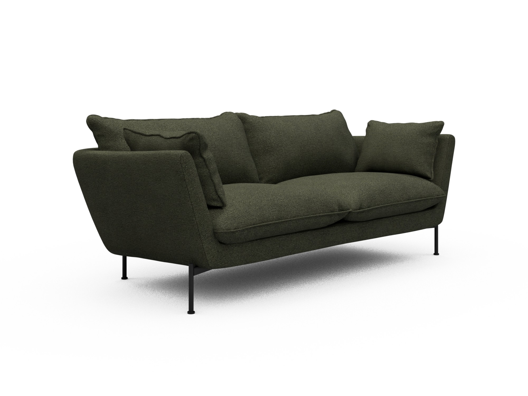 Skandi Home Sofa Anton Soft 2-Sitzer Boucle-Forest-Green moebelfaktor