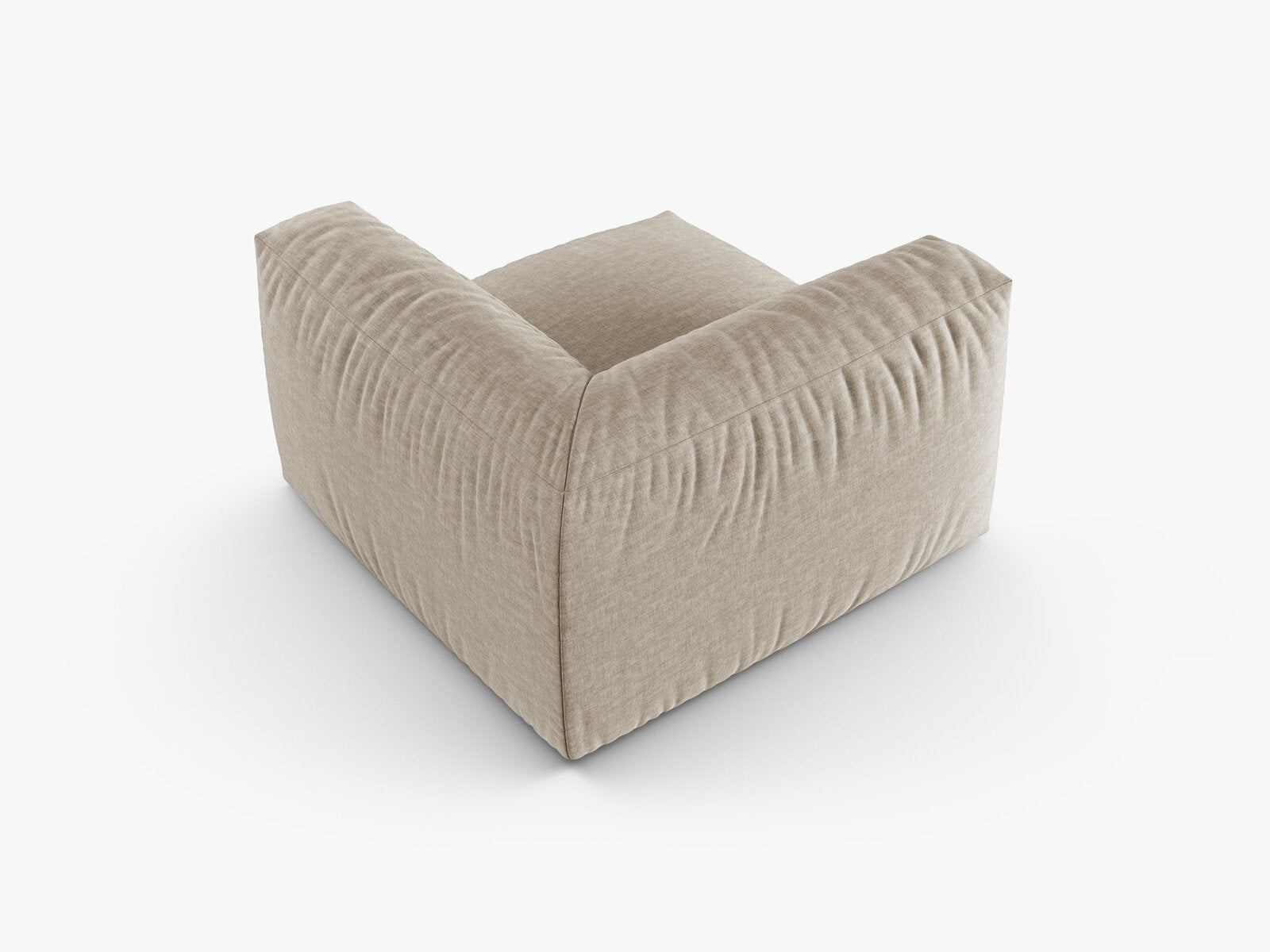 Micadoni symmetrisches Eckmodul Martina 1-Sitzer 90cm Sitztiefe Strukturierter Stoff Boston Helles Beige