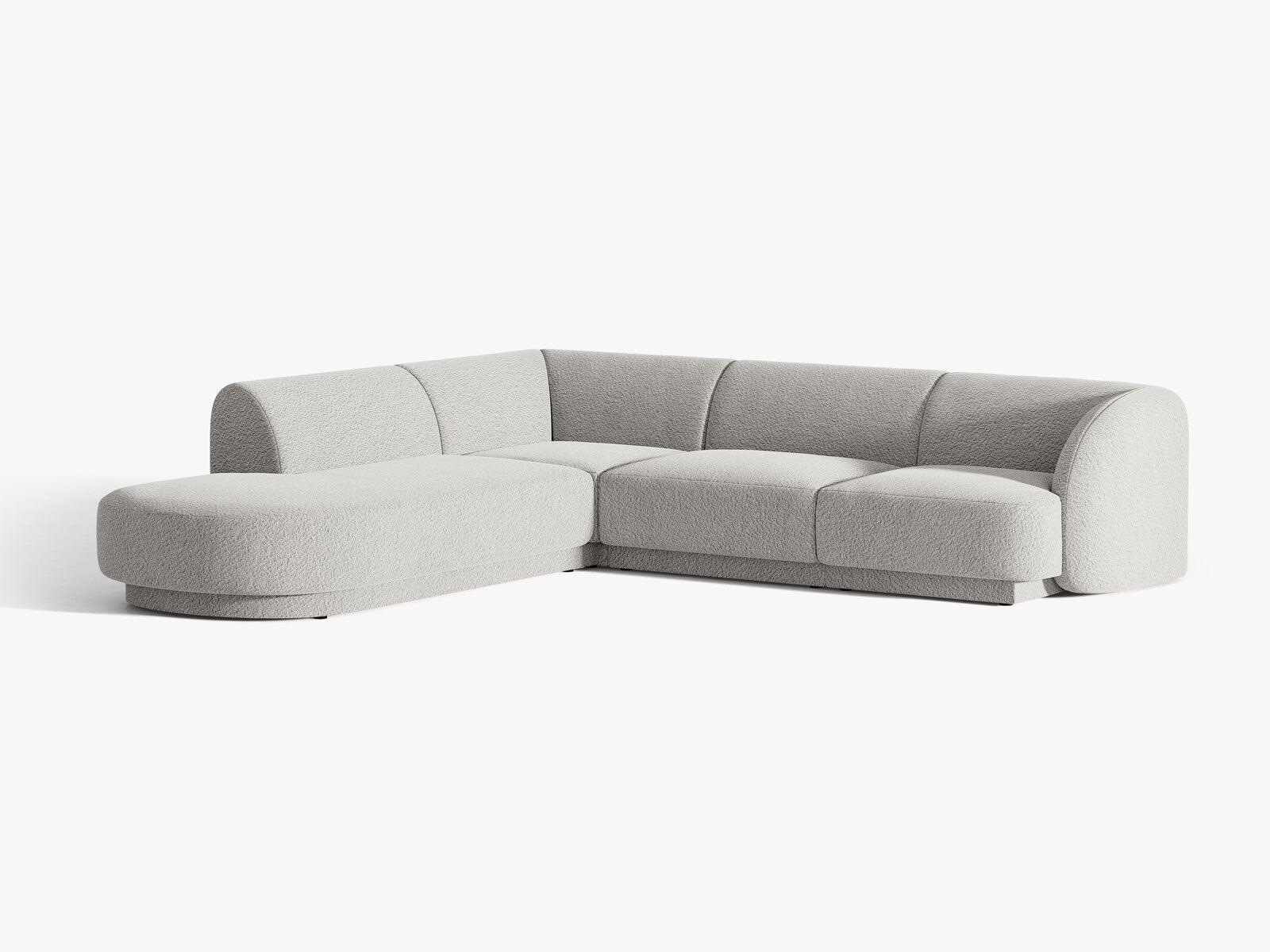Micadoni Ecksofa Miley 6-Sitzer Links Boucle Baloo Hellgrau