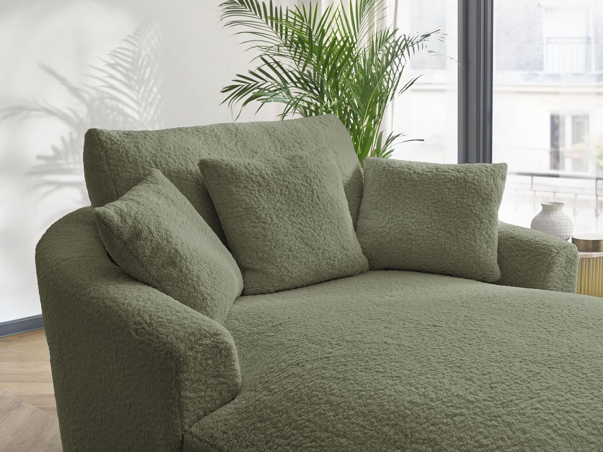 Bobochic Belem Méridienne-Modul Bouclé-Stoff Grün