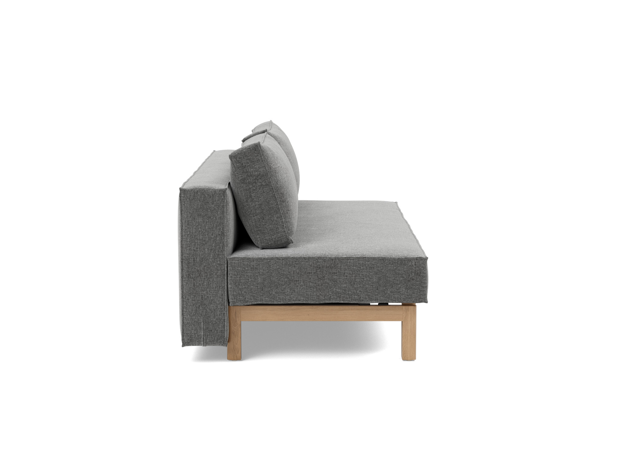 Schlafsofa Sly Strukturierter Stoff Twist 563-Charcoal Beine Eiche