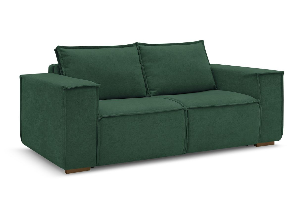 Bobochic Chelsea Schlafsofa 3-Sitzer Strukturstoff Grün, Liegefläche 160 × 200 cm