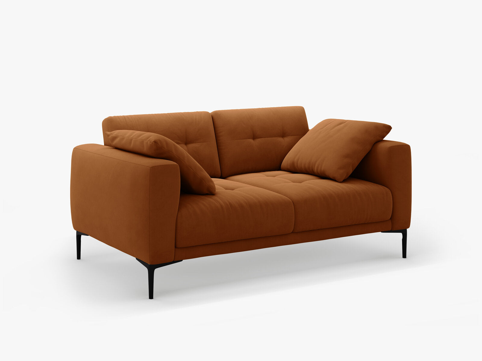 Micadoni Sofa Bemy 2-Sitzer Samt Terrakotta