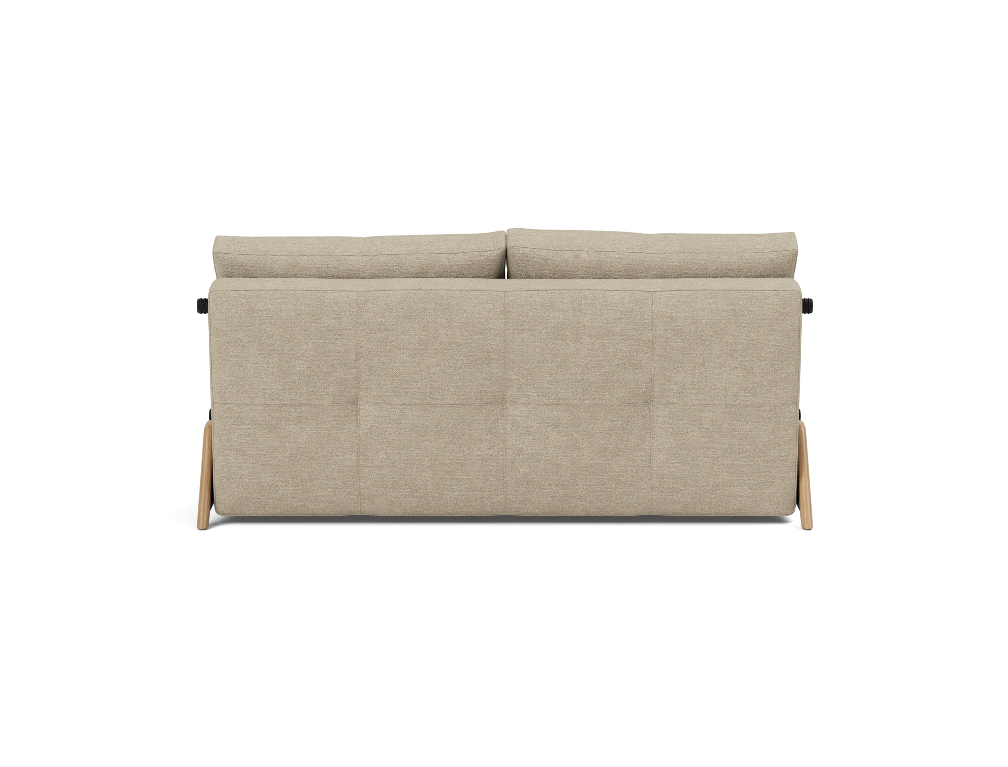 Schlafsofa Cubed 160 Strukturierter Stoff Taura 356-Sand Beine Eiche