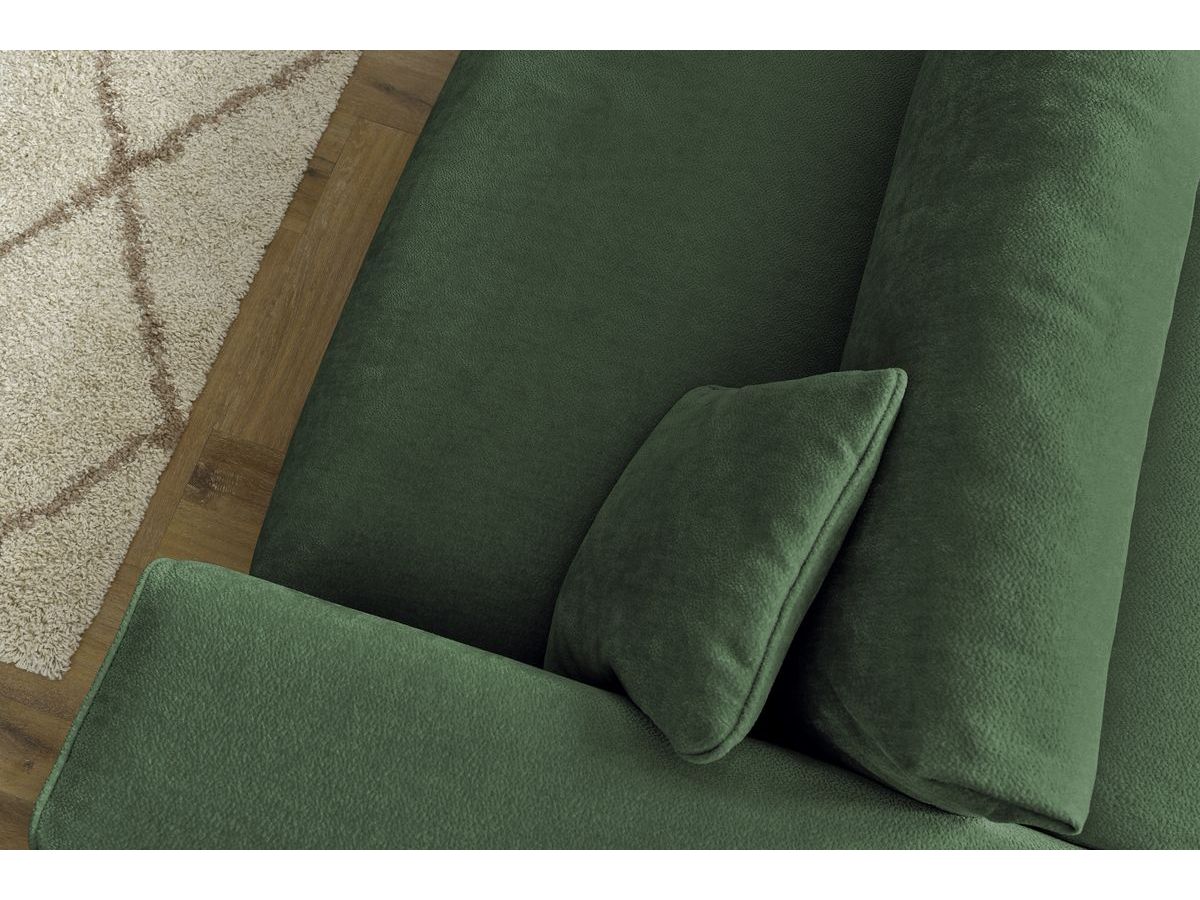 Bobochic Ezechiel Schlafsofa 3-Sitzer mit Bettkasten Stoff Grün