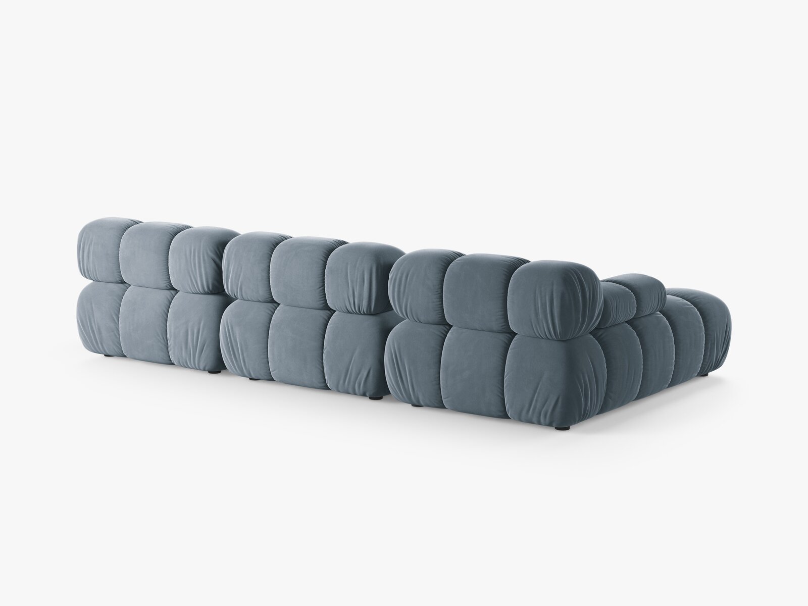 Micadoni Modulares Ecksofa Bellis 4-Sitzer Links Samt Bluvel Hellblau