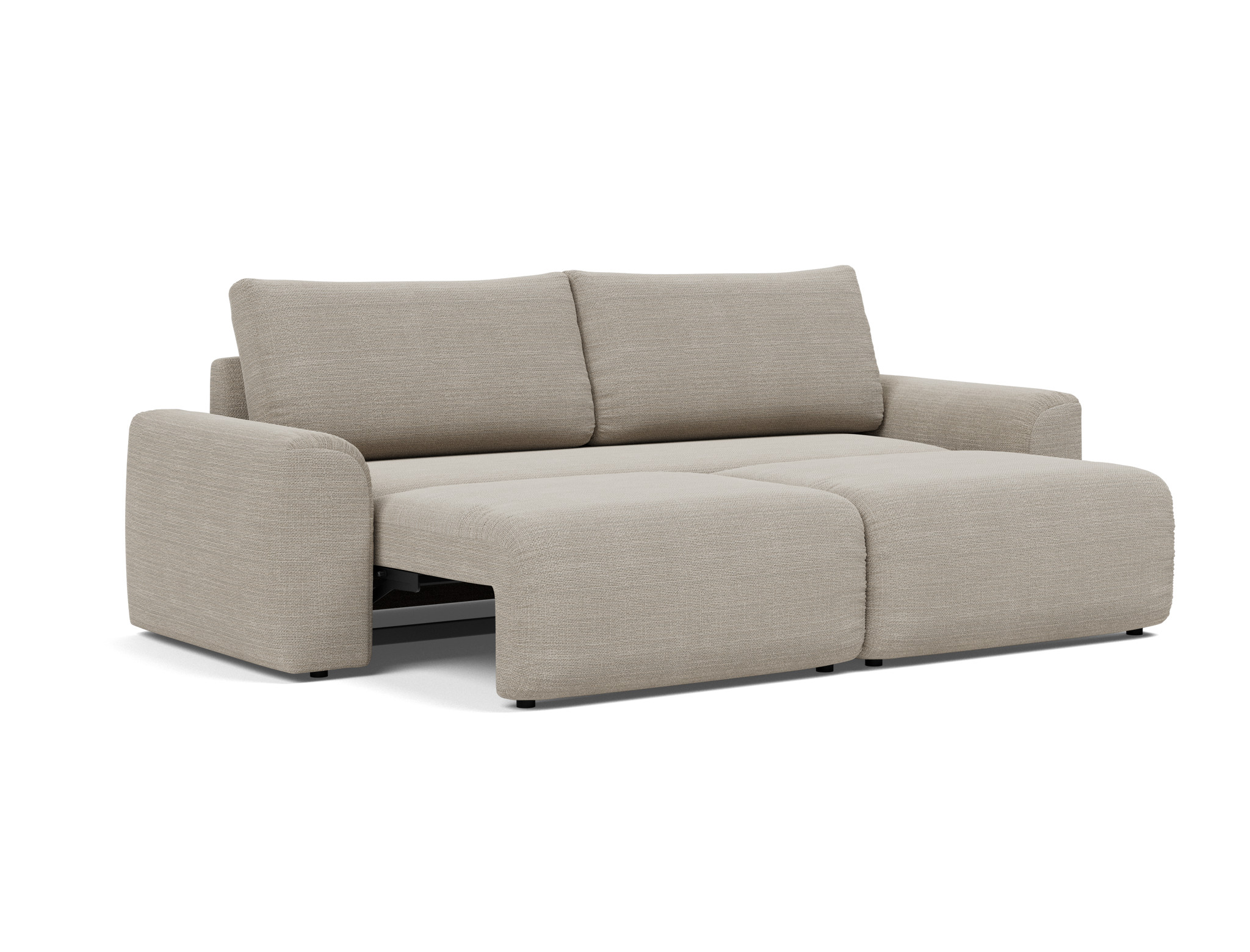 Schlafsofa Norum mit Chunky-Armlehnen Strukturierter Stoff Kenya 579-Gravel