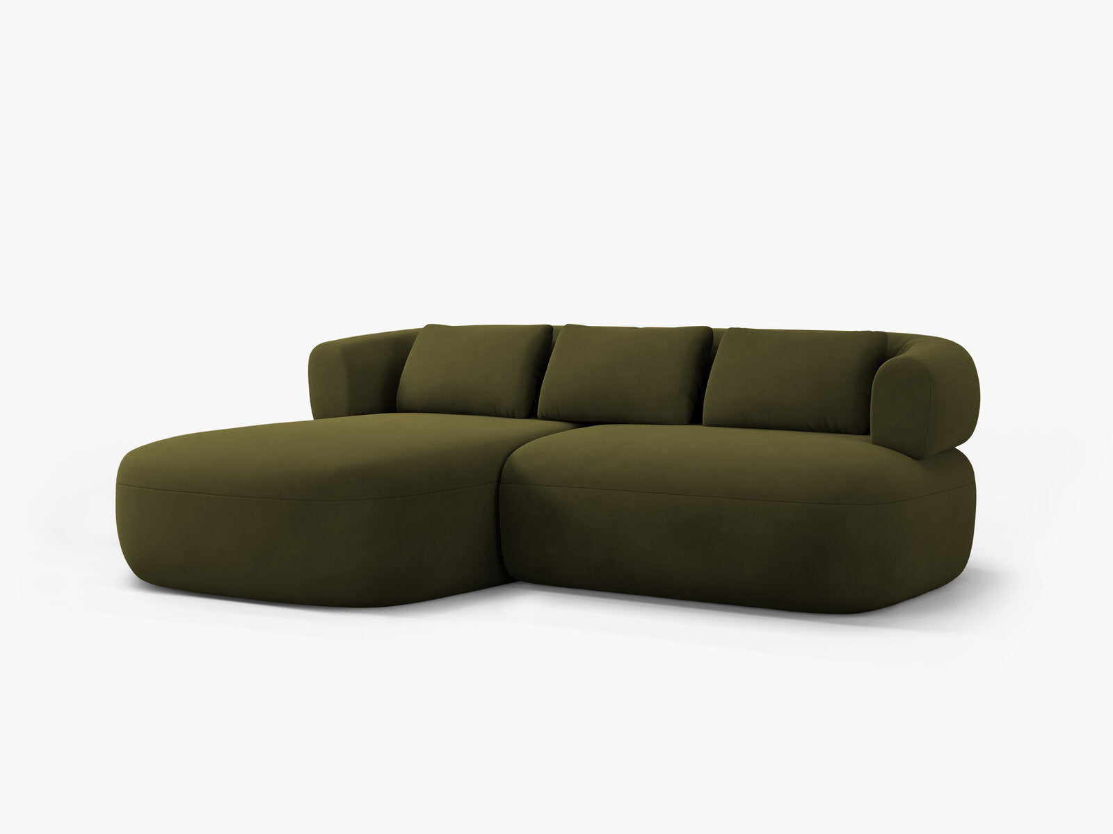 Micadoni 5-Sitzer Ecksofa Jenny Kleine Version Links Samt Salvador Grün