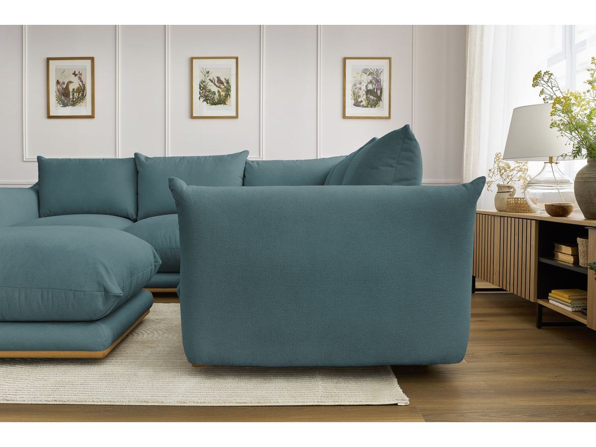 Bobochic Ernest Ecksofa mit Pouf Stoff Dunkelblau