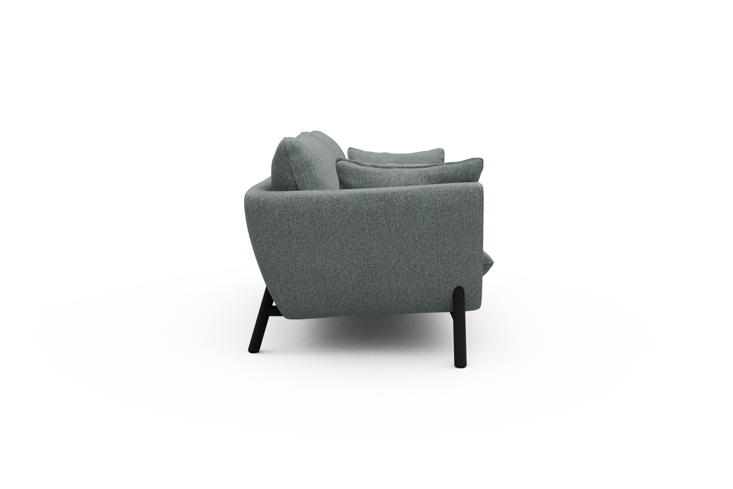 Sofa Emil 2-Sitzer Beinfarbe Eiche Schwarz Casone-Light-Mixed-Green
