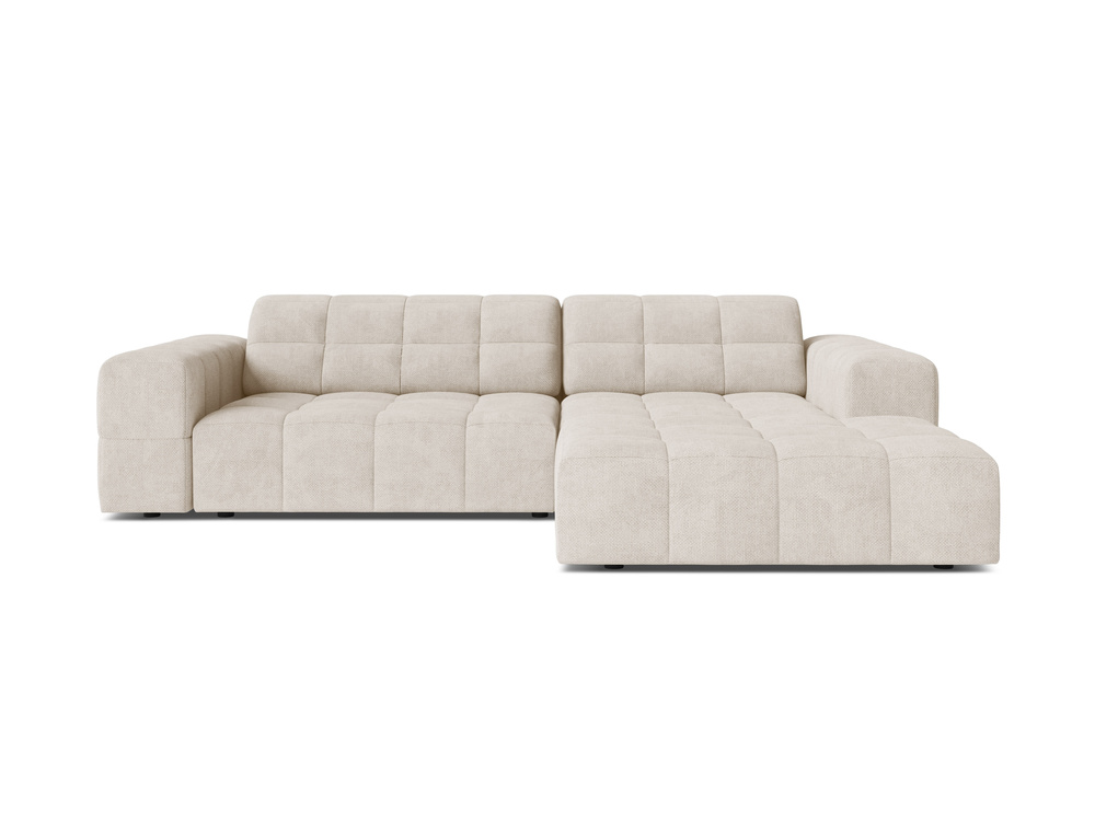 Cosmopolitan Design Ecksofa Chicago 3-Sitzer Chenille Eden Helles Beige Rechts