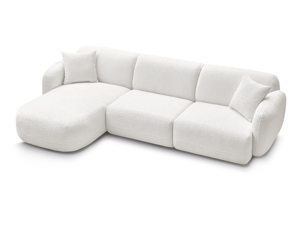 Bobochic Anda Ecksofa 292 × 163 cm Chenille Weiß Ecke links