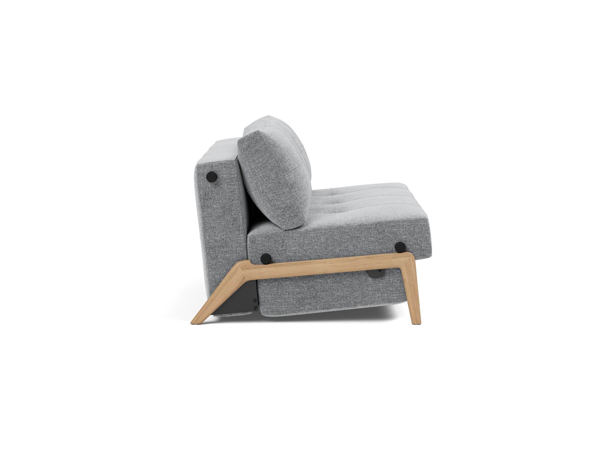 Schlafsofa Cubed 140 Strukturierter Stoff Twist 565-Granite Beine Eiche