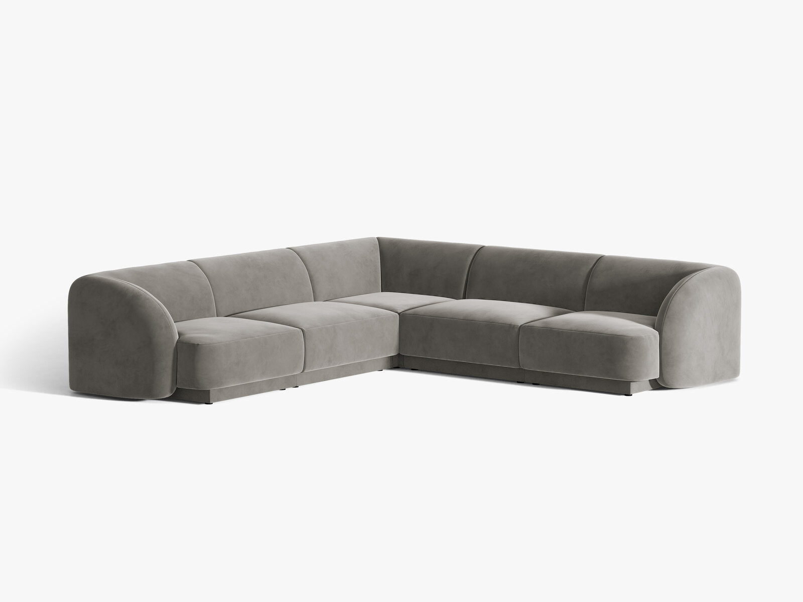 Micadoni 5-Sitzer Symmetrisches Ecksofa Miley Samt Bluvel Hellgrau