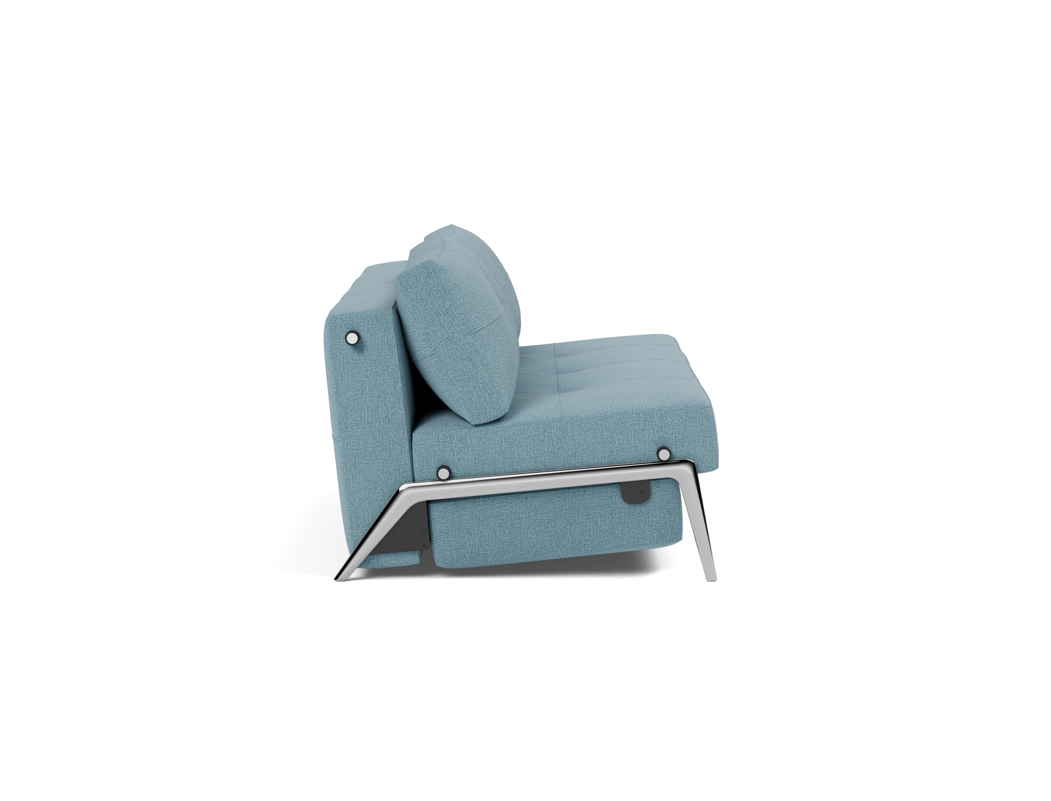 Schlafsofa Cubed 160 Flachgewebe Mixed Dance 525-Light-Blue Beine Aluminium