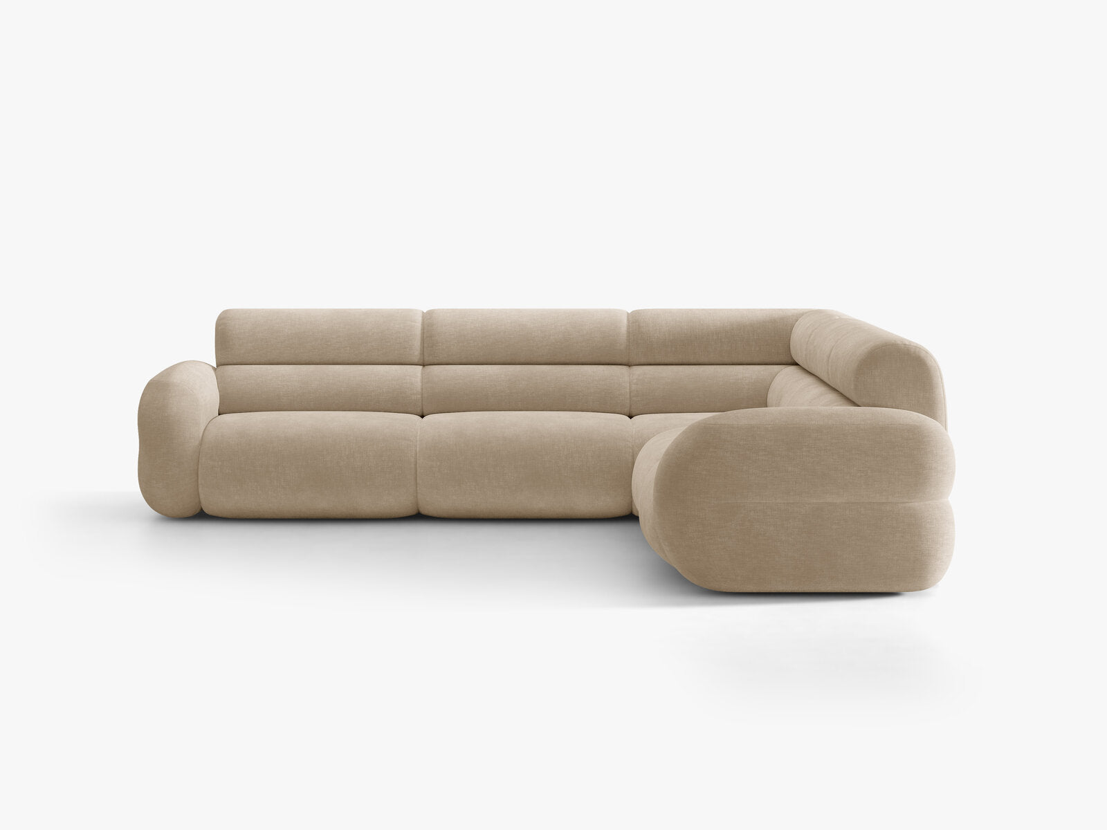 Micadoni Neo Modulares Ecksofa 7-Sitzer Chenille Golden Dunkelbeige