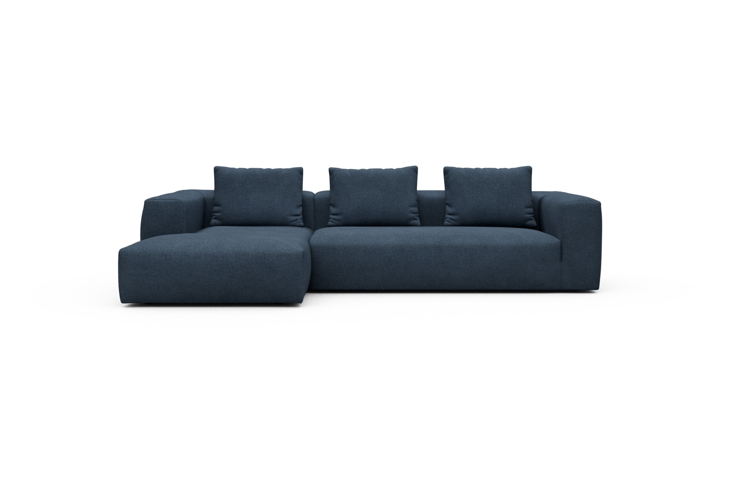 Skandi Home Ecksofa Fred Chaiselongue links mit 2,5-Sitzer Boucle-Blue moebelfaktor