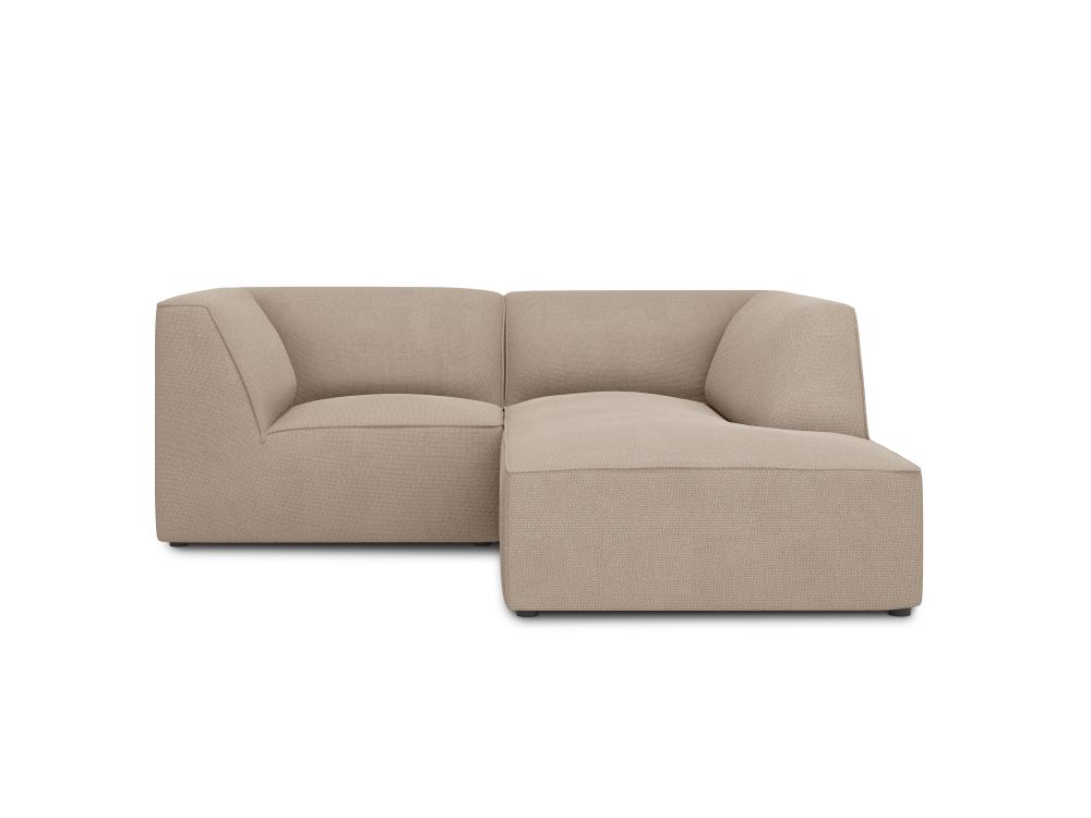 Cosmopolitan Design Ecksofa Siena 3-Sitzer Strukturierter Stoff Ottawa Dunkelbeige Rechts