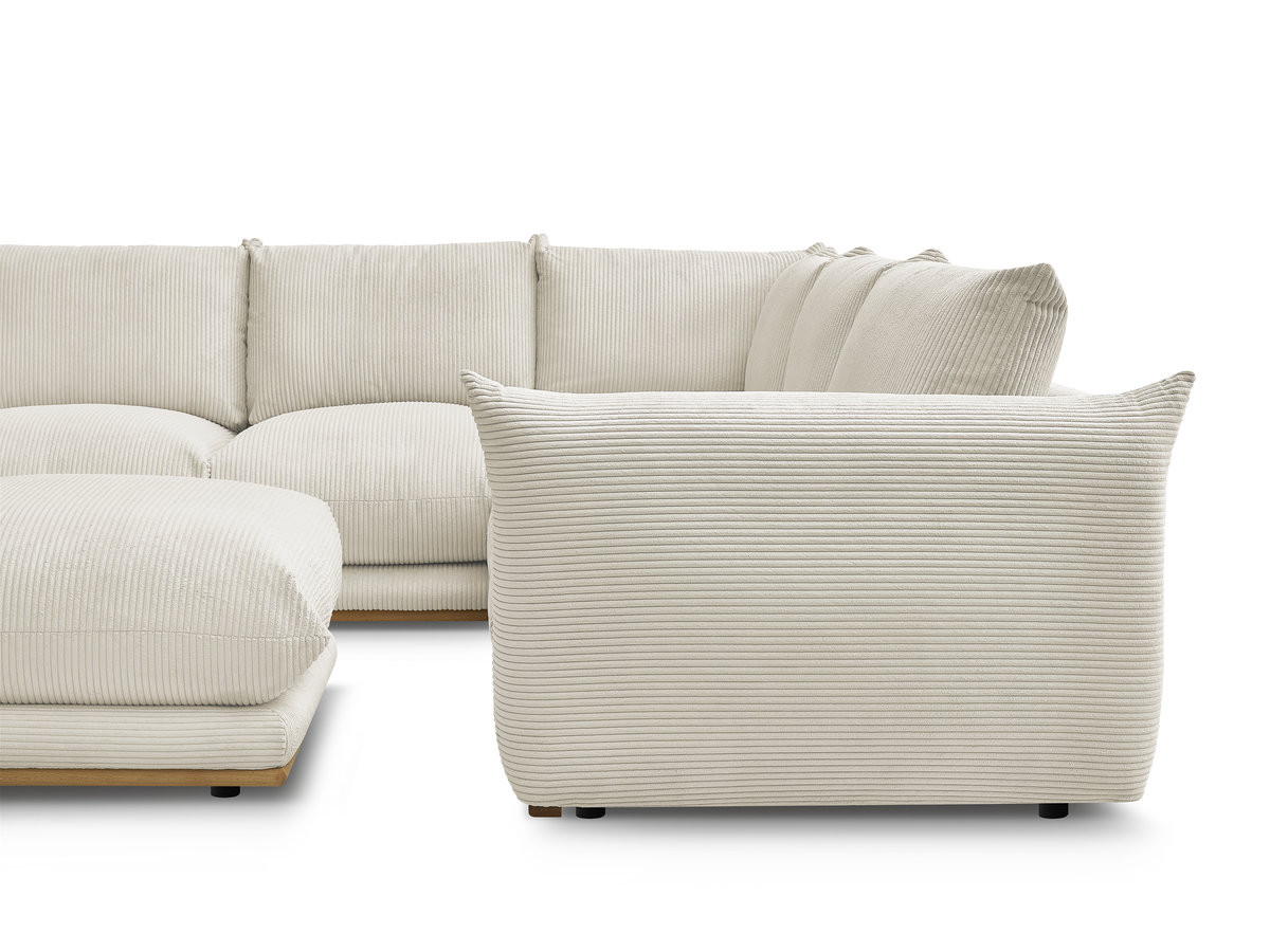 Bobochic Ernest Ecksofa mit Pouf Cordsamt Beige