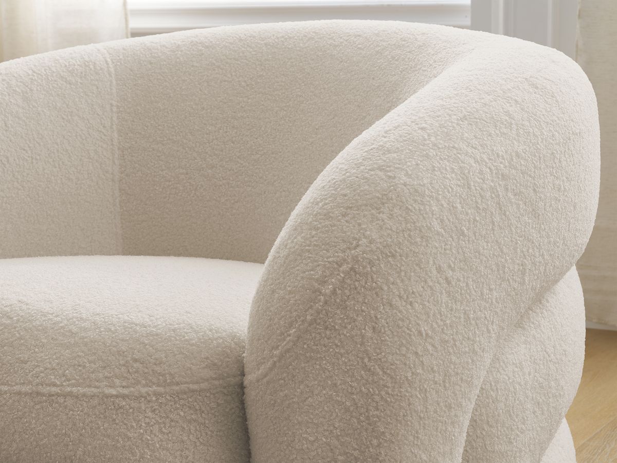 Bobochic Elina Sessel Bouclé-Stoff Beige