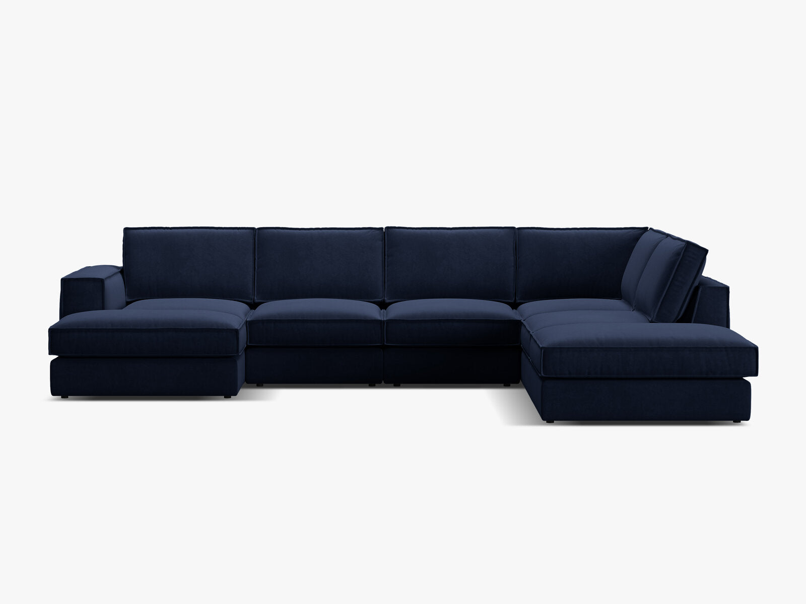 Micadoni modulares Panorama Ecksofa Pola 5-Sitzer Rechts Samt Salvador Königsblau