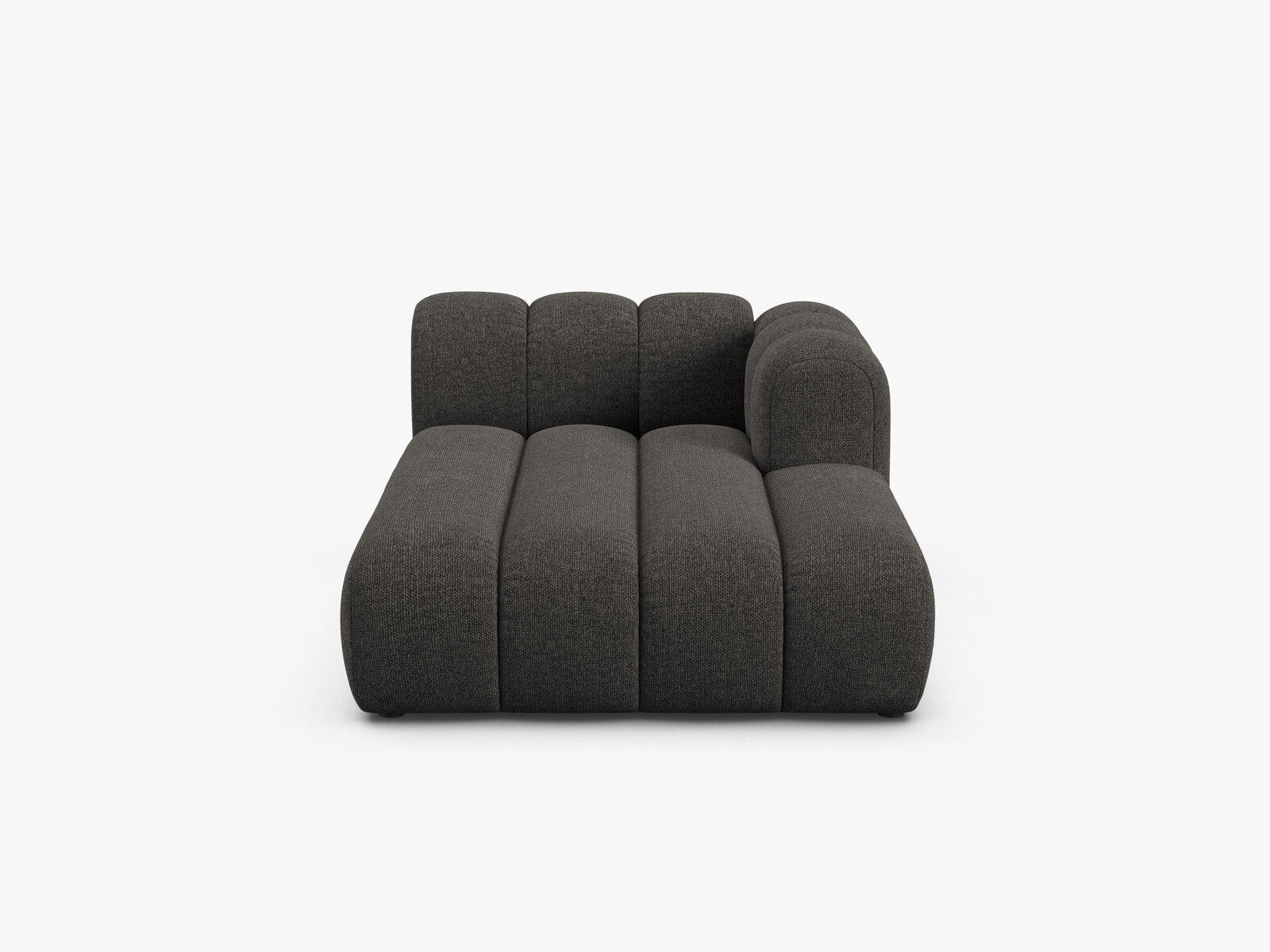 Micadoni Recamiere Lupine 2-Sitzer Rechts Chenille Eden Dunkelgrau