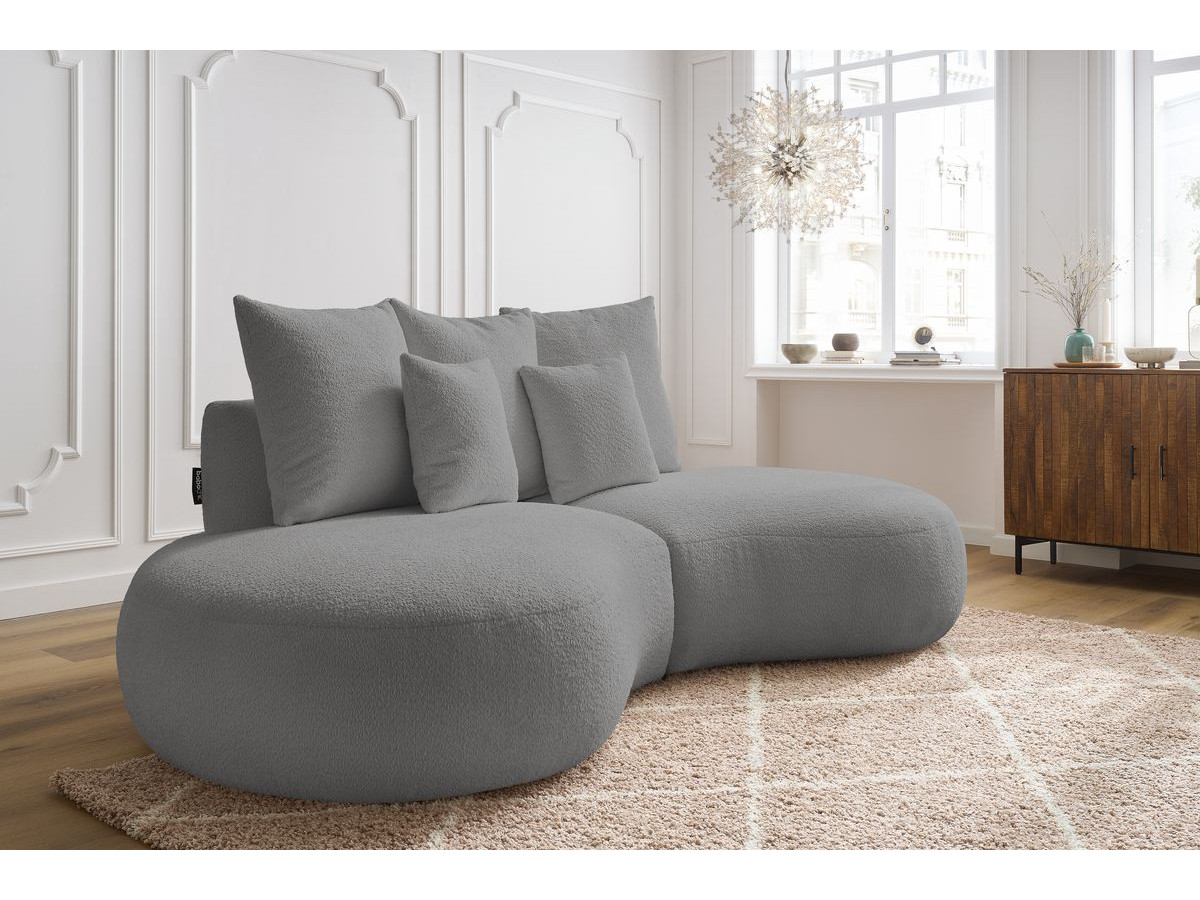Bobochic Saint-germain Sofa 3-Sitzer Bouclé-Stoff Hellgrau
