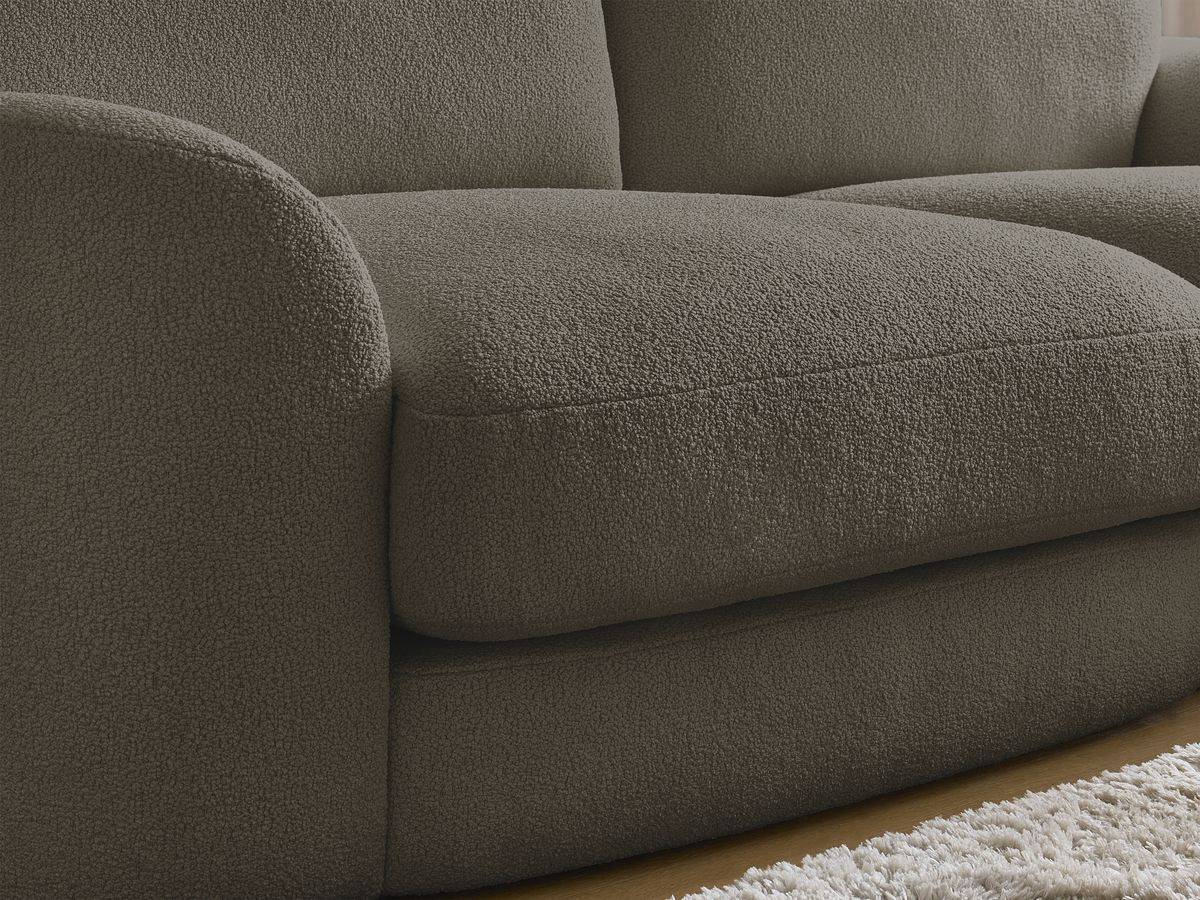 Bobochic Leonore Sofa 3-Sitzer Bouclé-Stoff Braun
